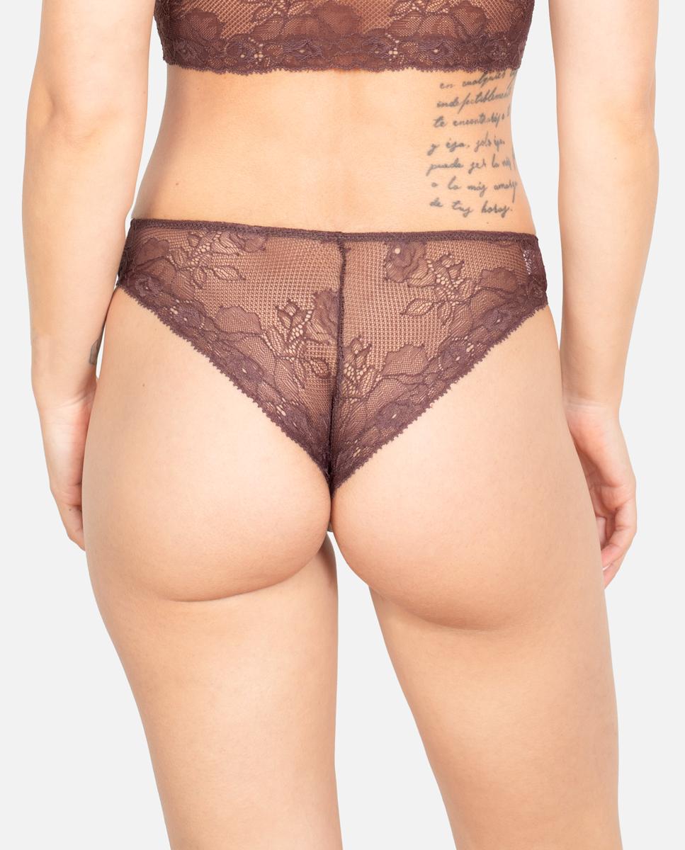 Tanga com Animal Print Castanho-2
