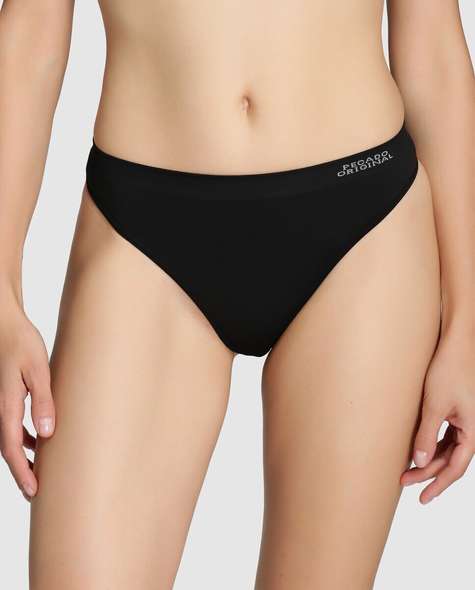 Tanga de mujer Pecado Original liso - Negro Negro-1