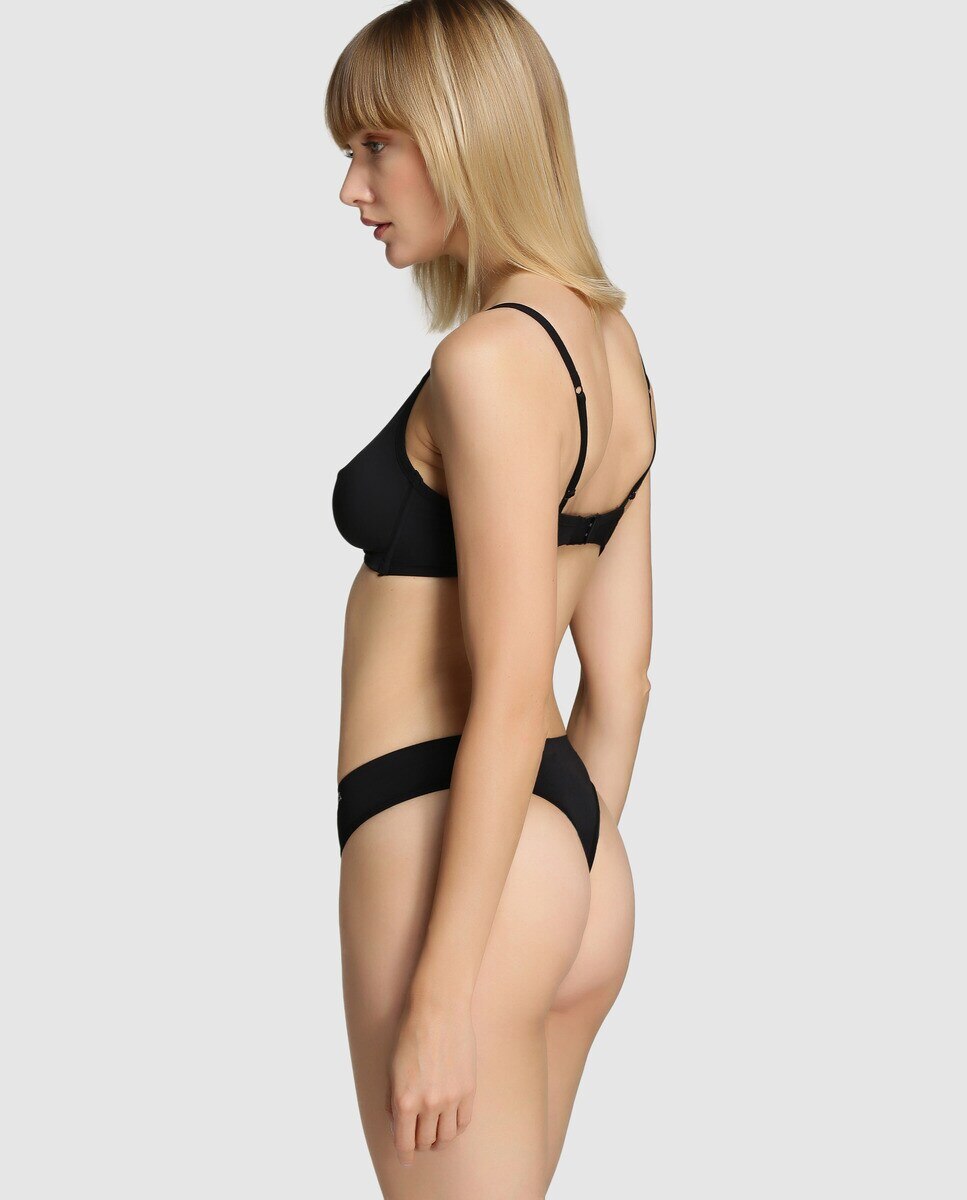 Tanga de mujer Pecado Original liso - Negro Negro-2