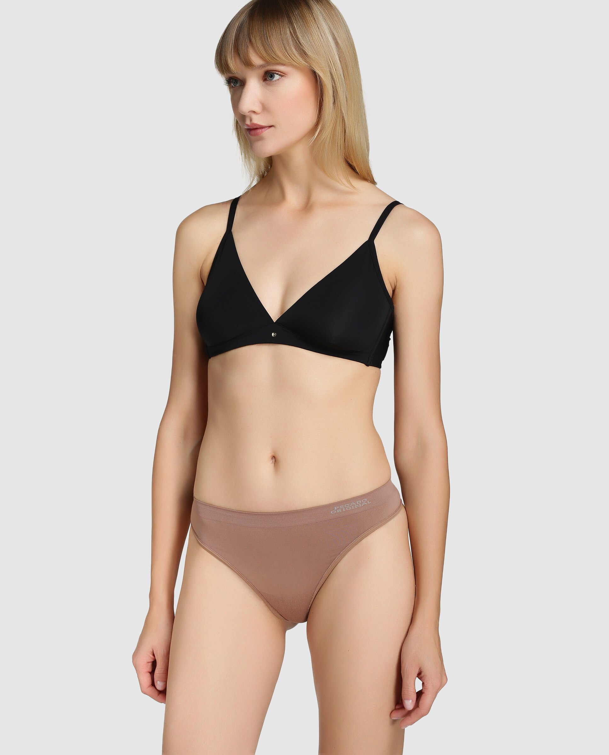 Tanga de mujer Pecado Original liso - Visón Visón-3