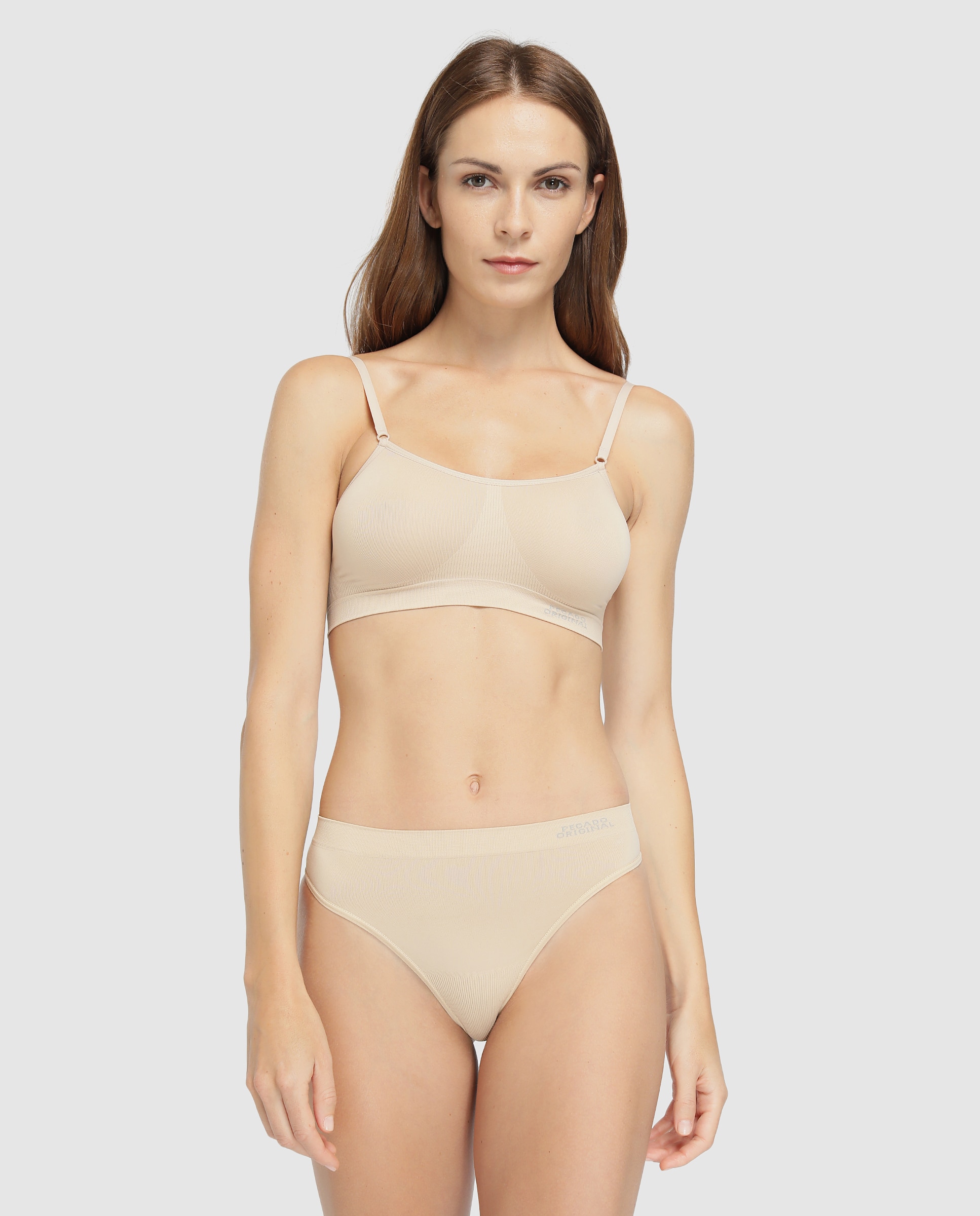 Tanga de mulher Pecado Original lisa Areia-3