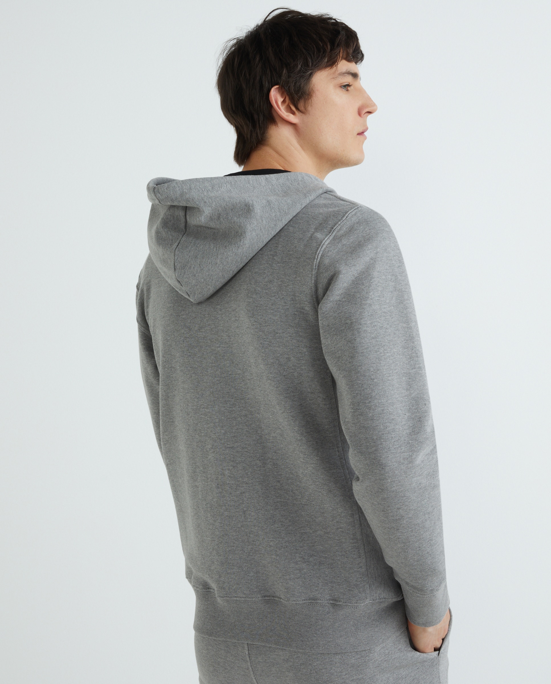 Sweatshirt com Animal Print de Zebra e Capuz Cinzento-1