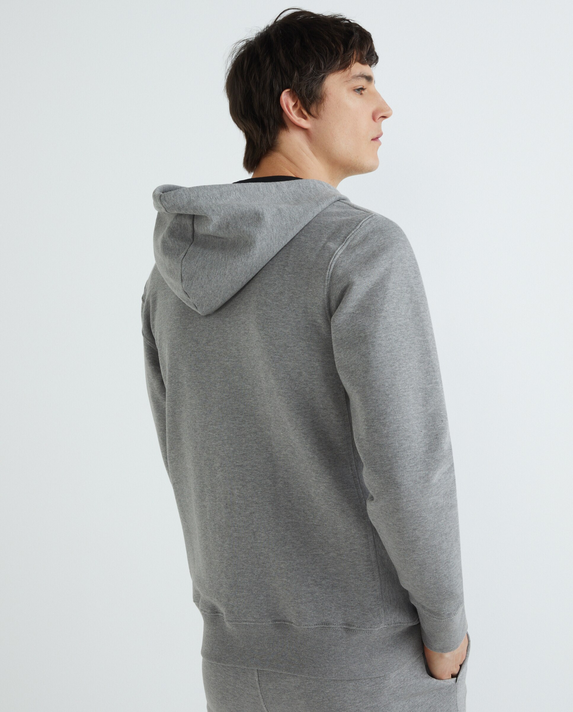 Sweatshirt com Animal Print de Zebra e Capuz Cinzento-6