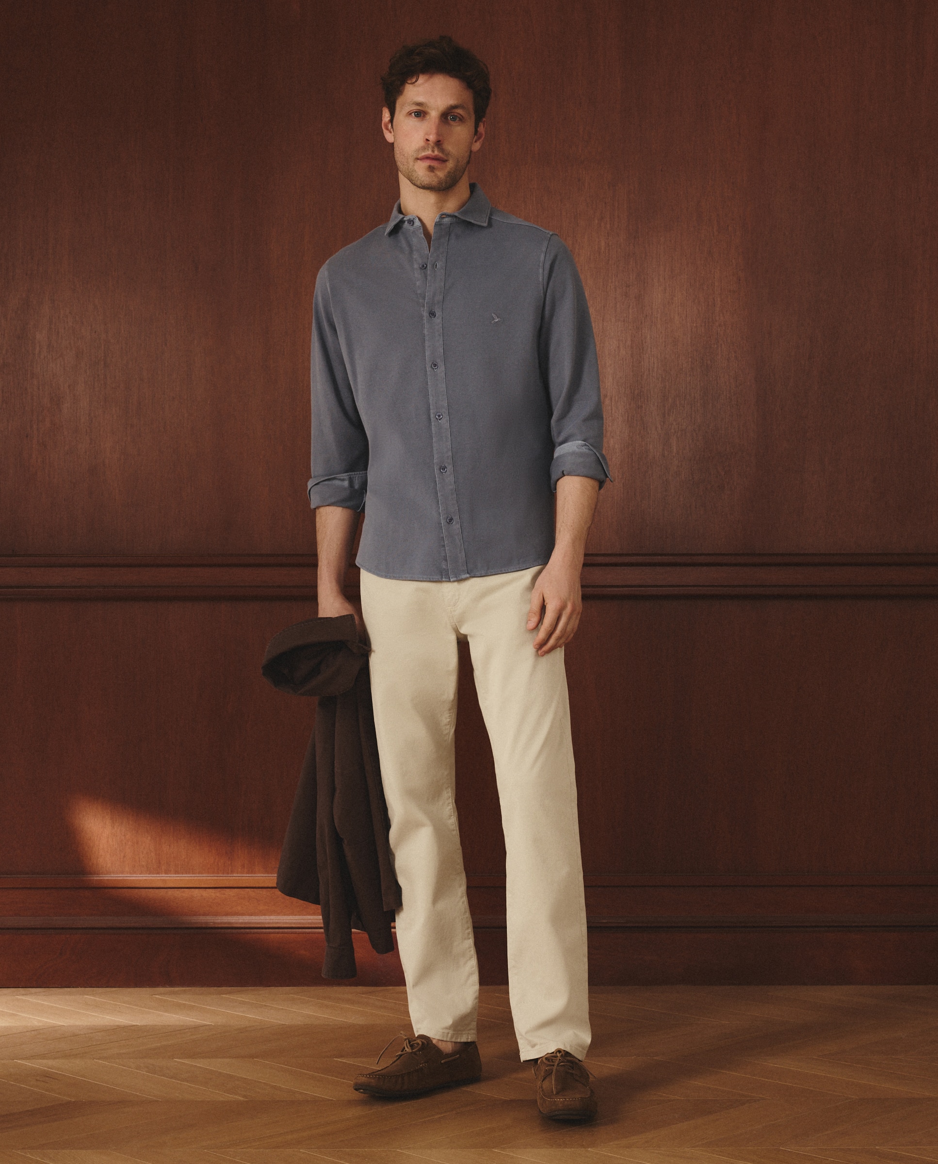 Camisa Piqué Regular Fit Azul-índigo-2