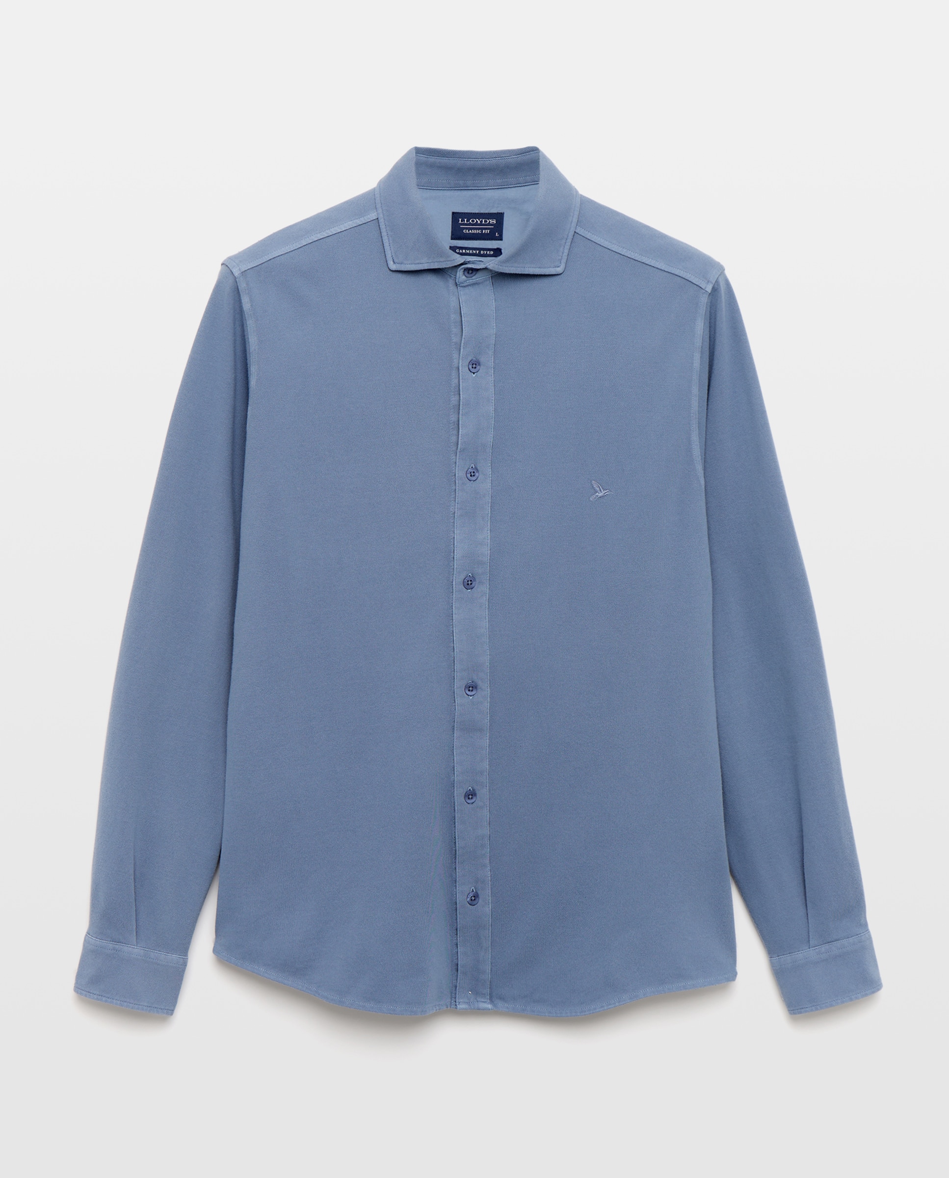Camisa Piqué Regular Fit Azul-índigo-4