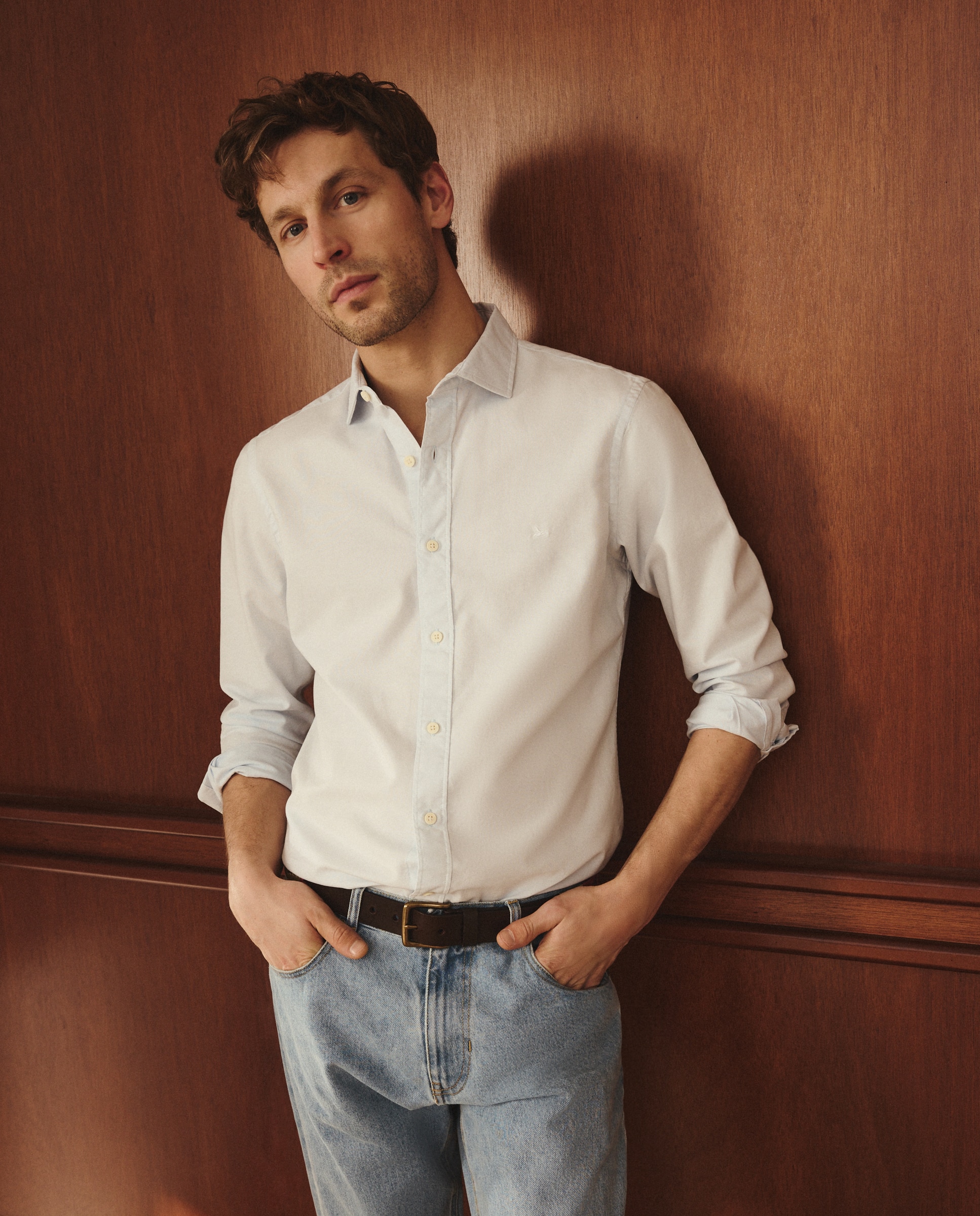 Camisa Oxford Slim Fit Azul-claro-1