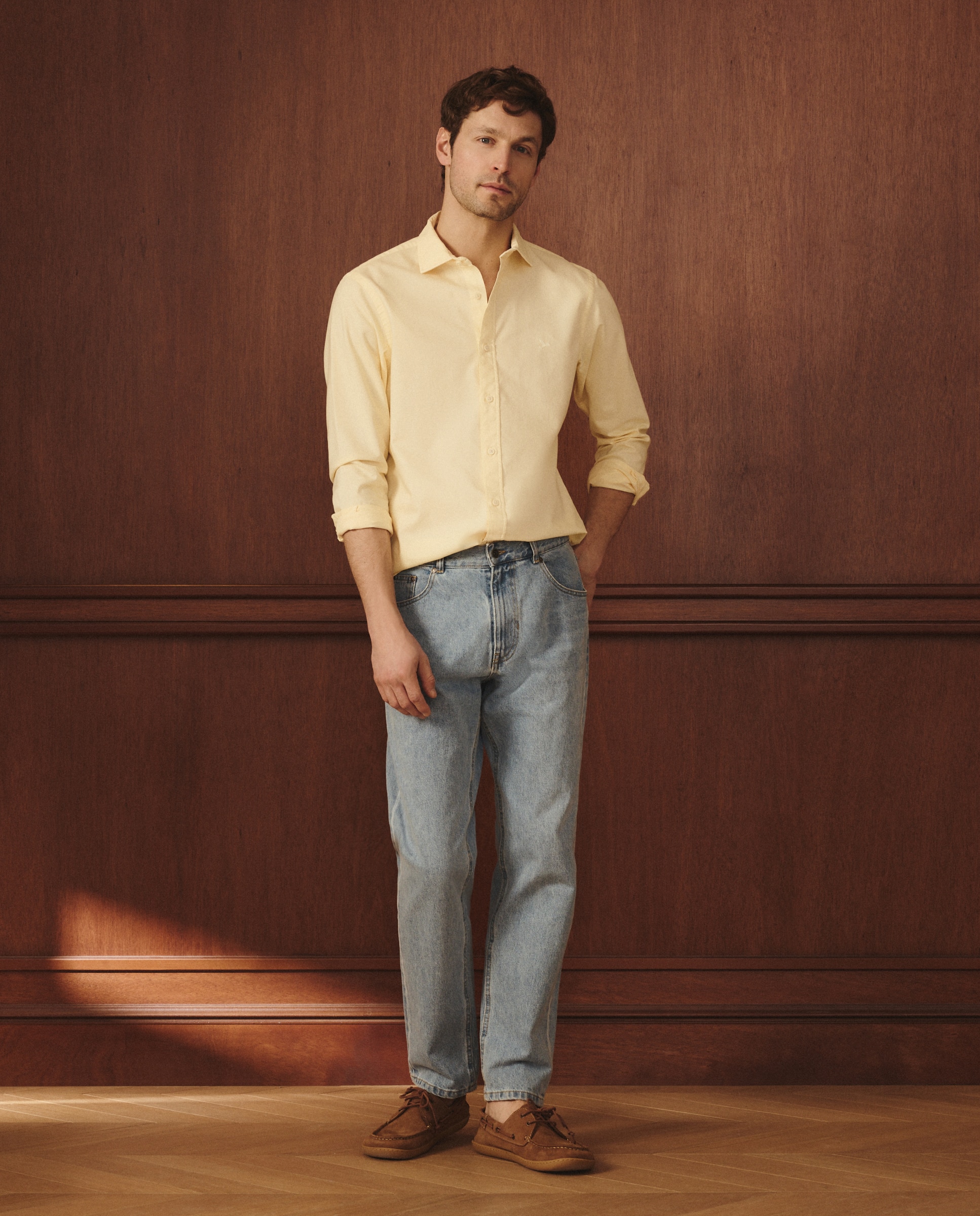 Camisa Oxford Slim Fit Amarelo-2