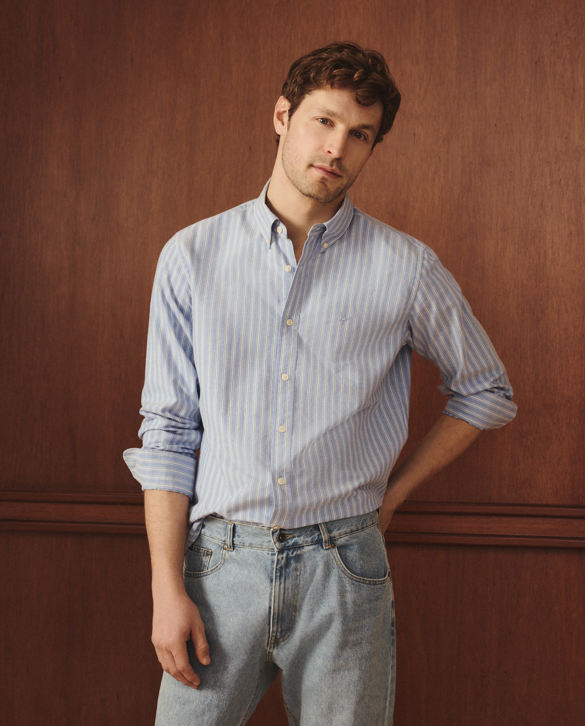 Lloyd's - Camisa oxford de hombre classic fit.