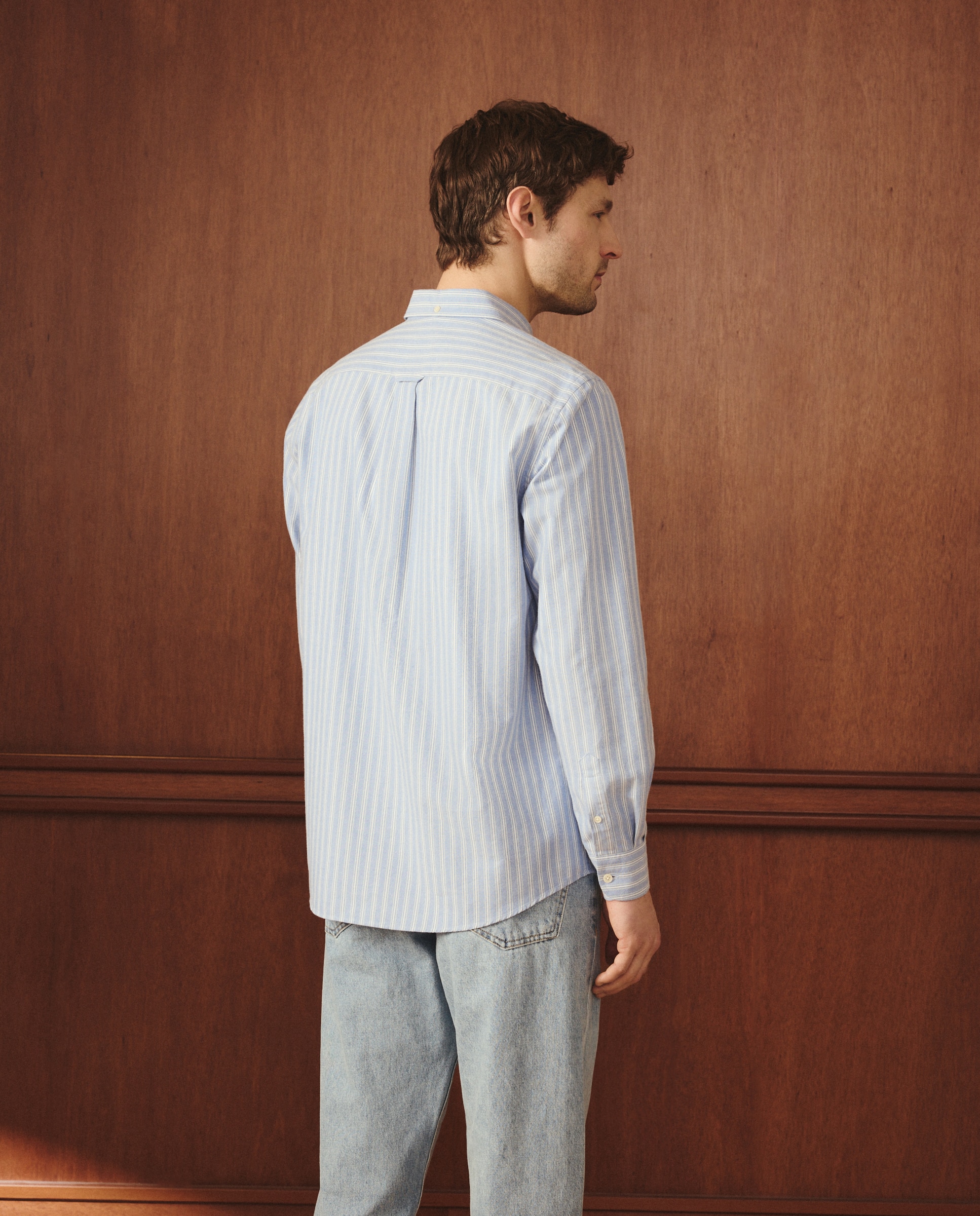 Camisa Oxford Classic Fit Azul-3