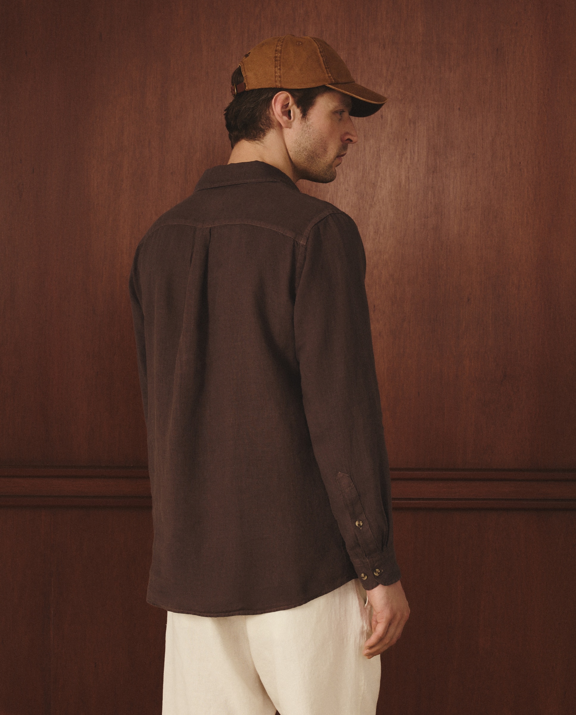 Camisa de lino de hombre classic fit Marrón Lloyd's Marrón-3