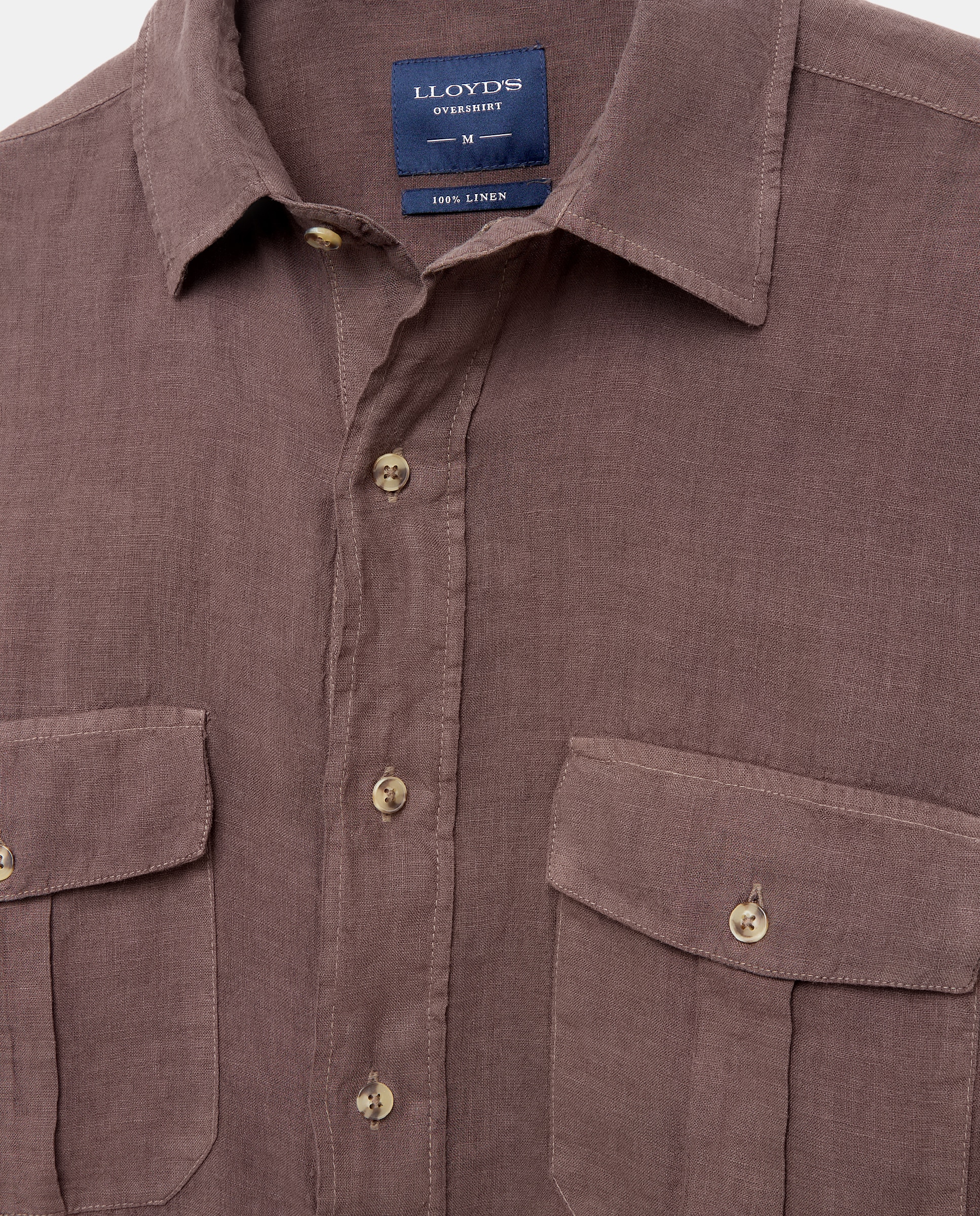 Camisa de lino de hombre classic fit Marrón Lloyd's Marrón-5