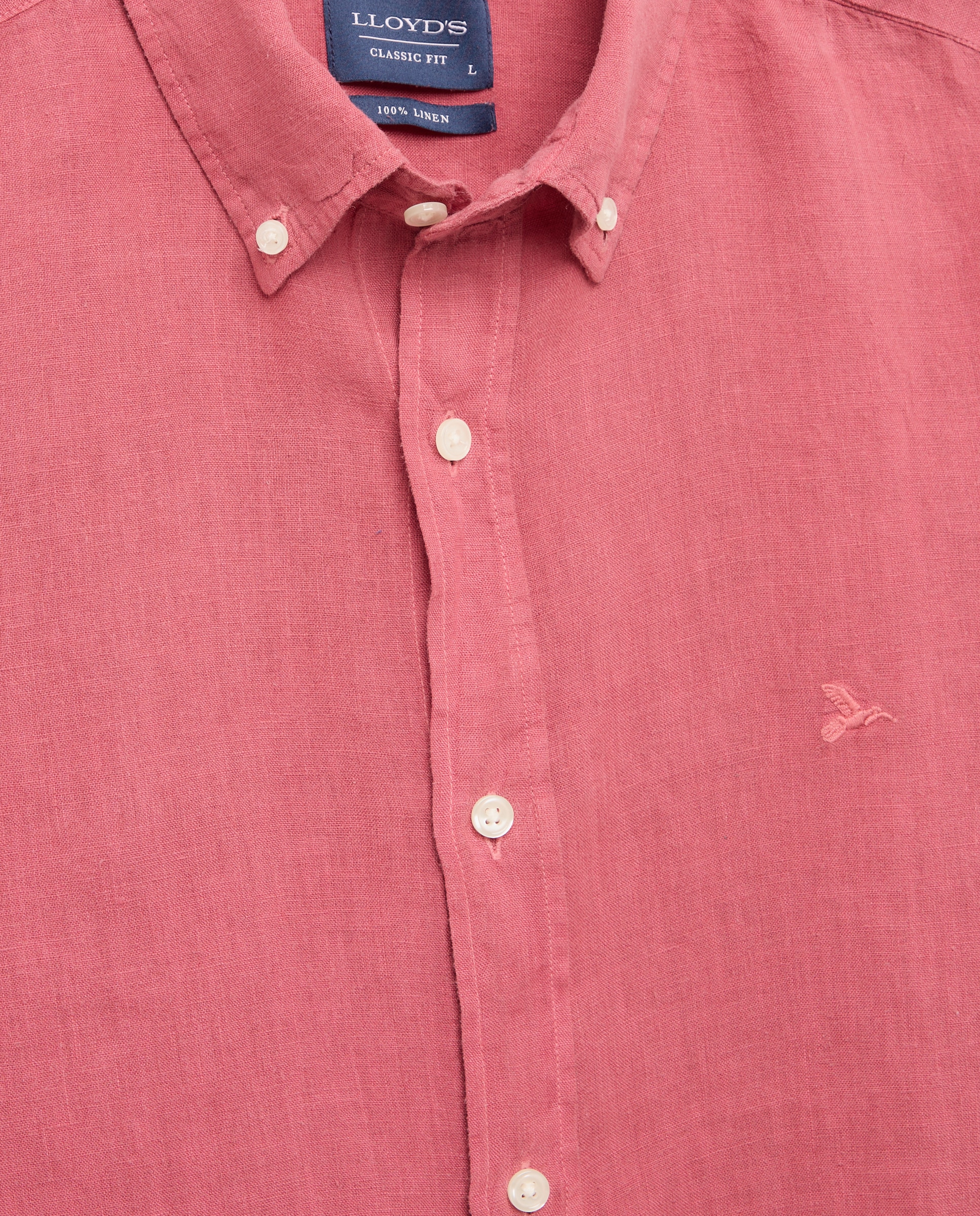 Camisa Classic Fit de Linho Bordeaux-5
