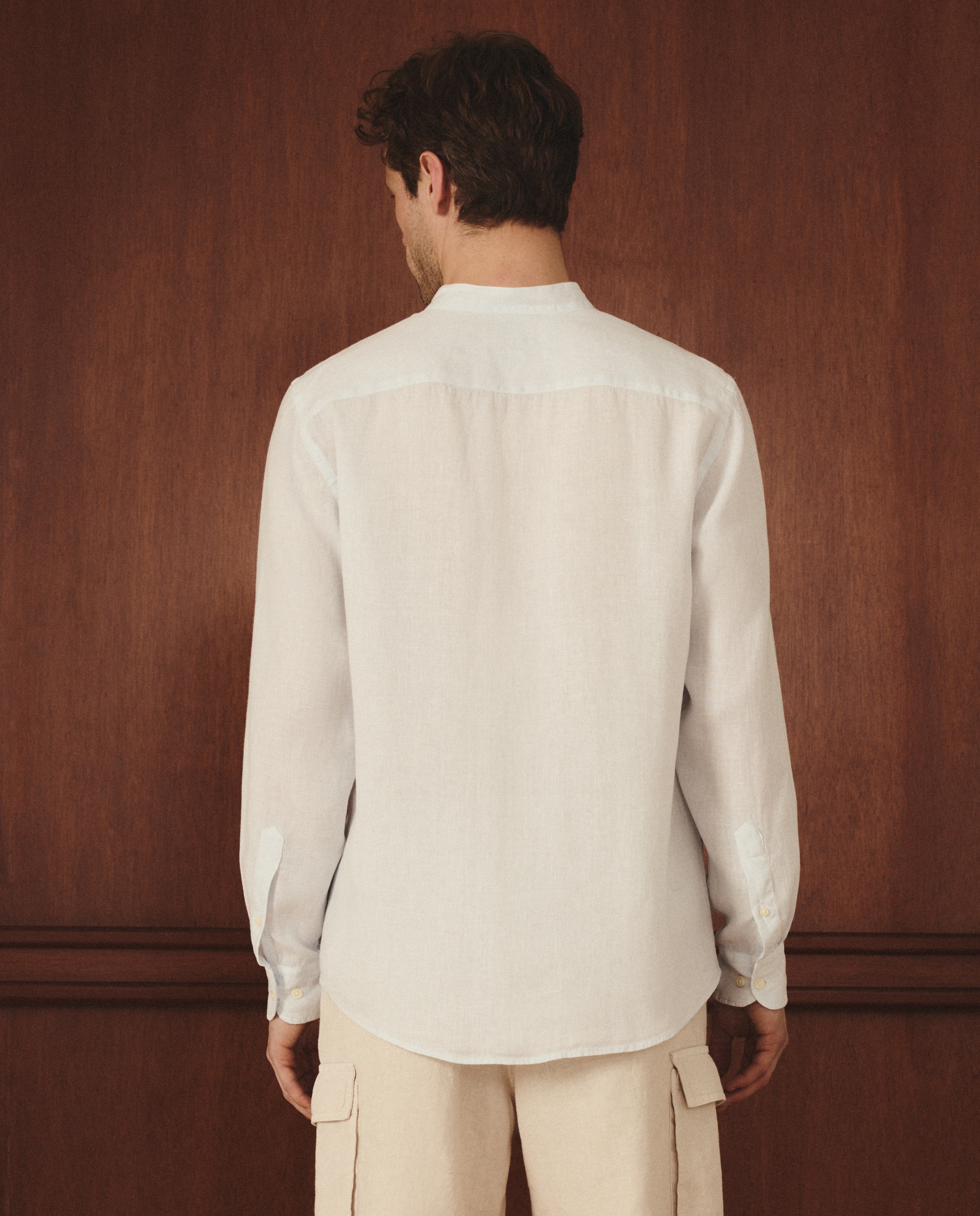 Camisa Classic Fit de Linho Azul-claro-3