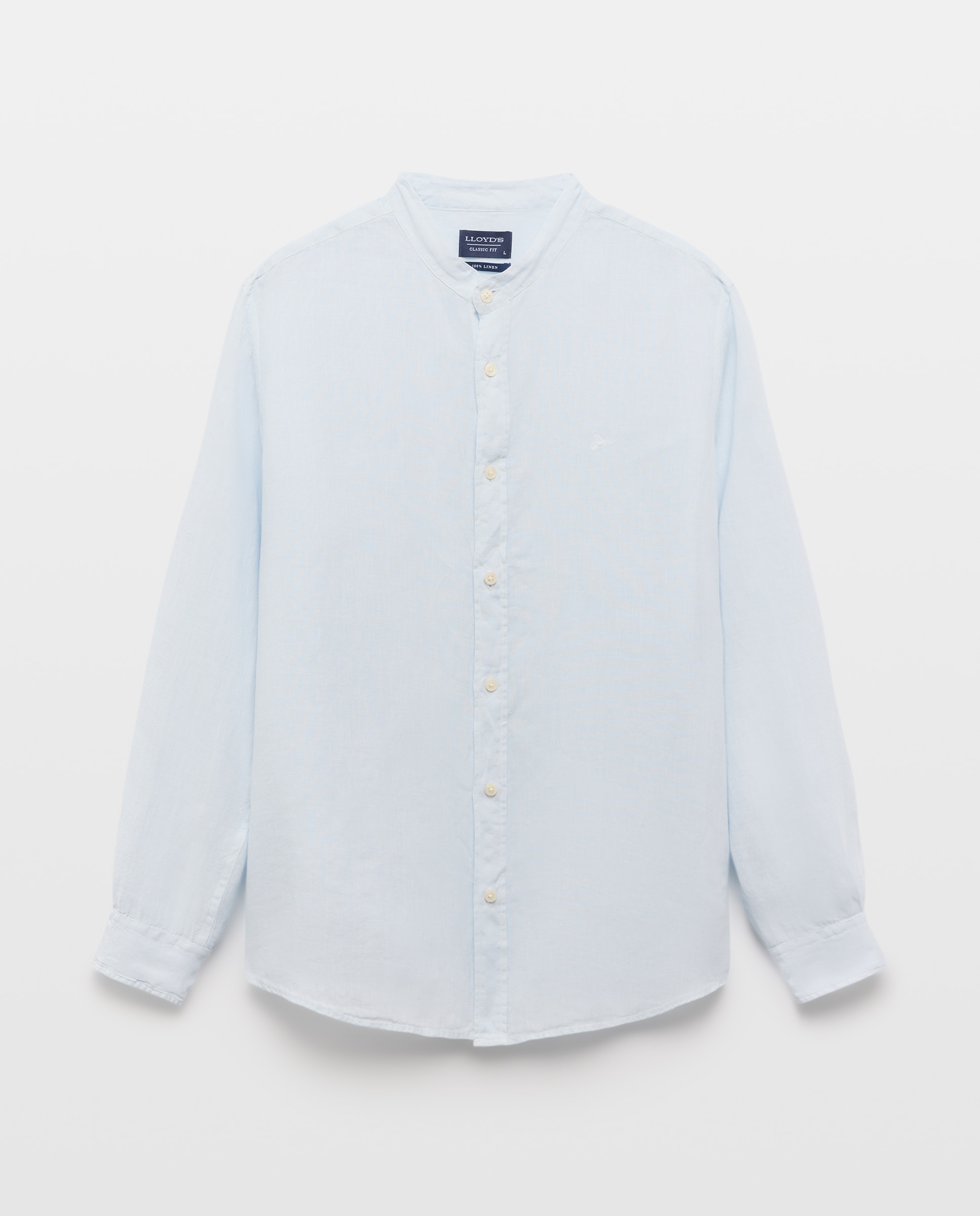 Camisa Classic Fit de Linho Azul-claro-4