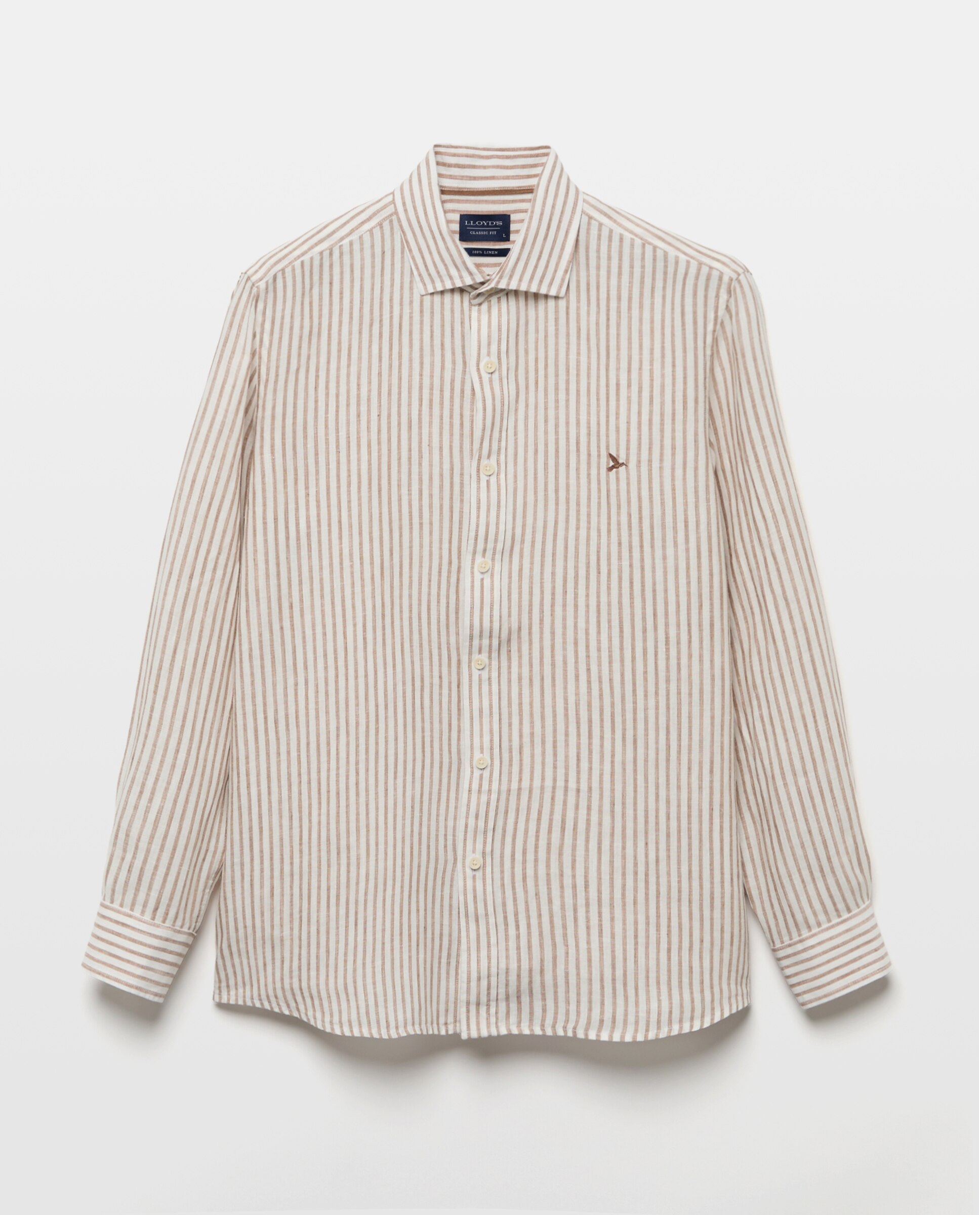Camisa Classic Fit de Linho Verde-claro-4