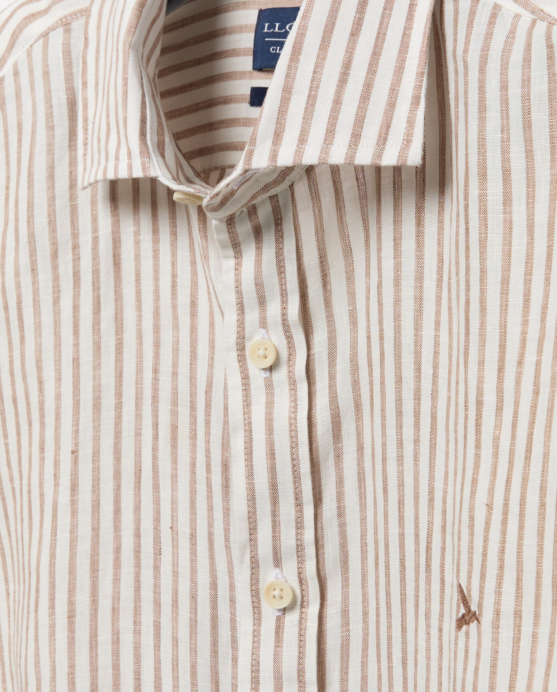 Camisa Classic Fit de Linho Verde-claro-5
