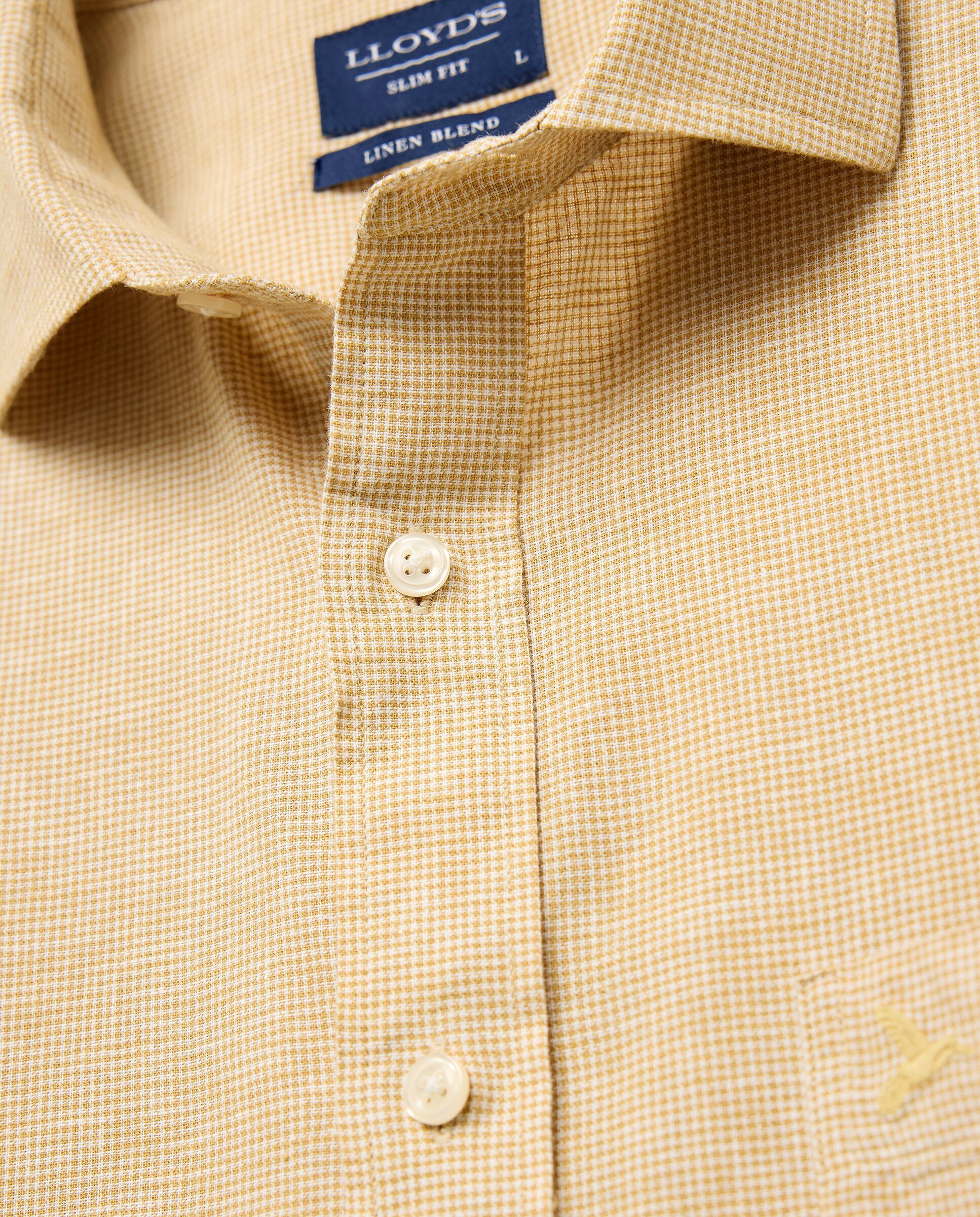 Camisa de Linho Slim Fit Caqui-5