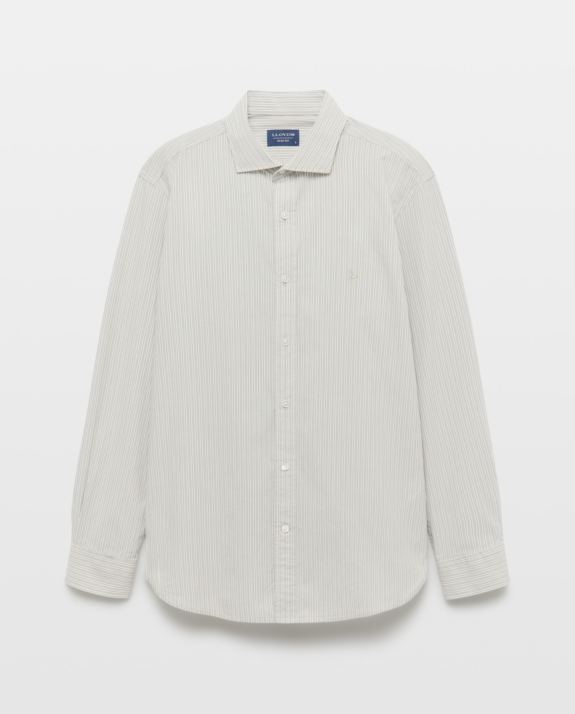 Camisa de hombre popelín de rayas slim fit - Lloyd's - Verde claro Verde claro-4