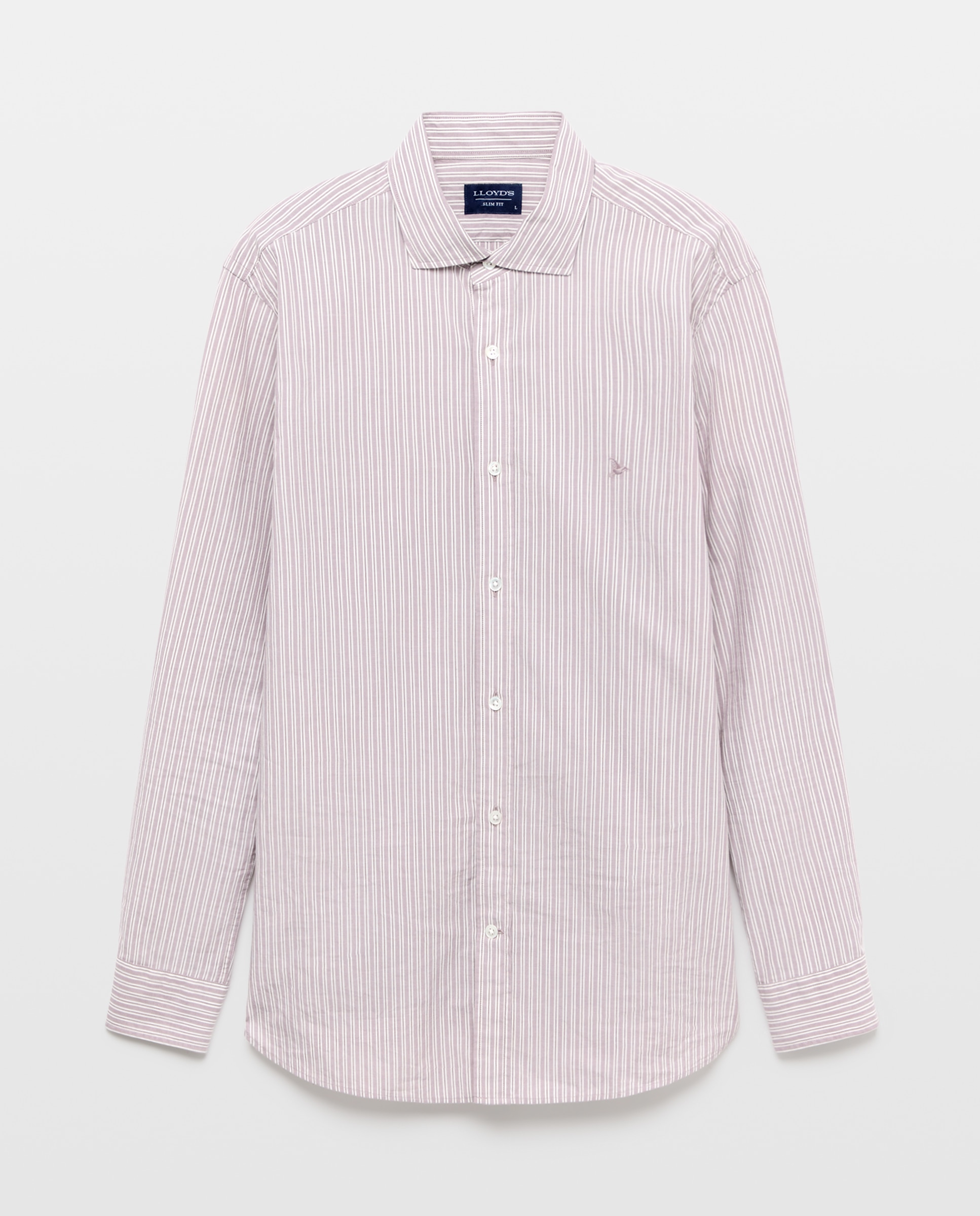 Camisa de hombre popelín de rayas slim fit - Lloyd's - Berenjena Berenjena-4