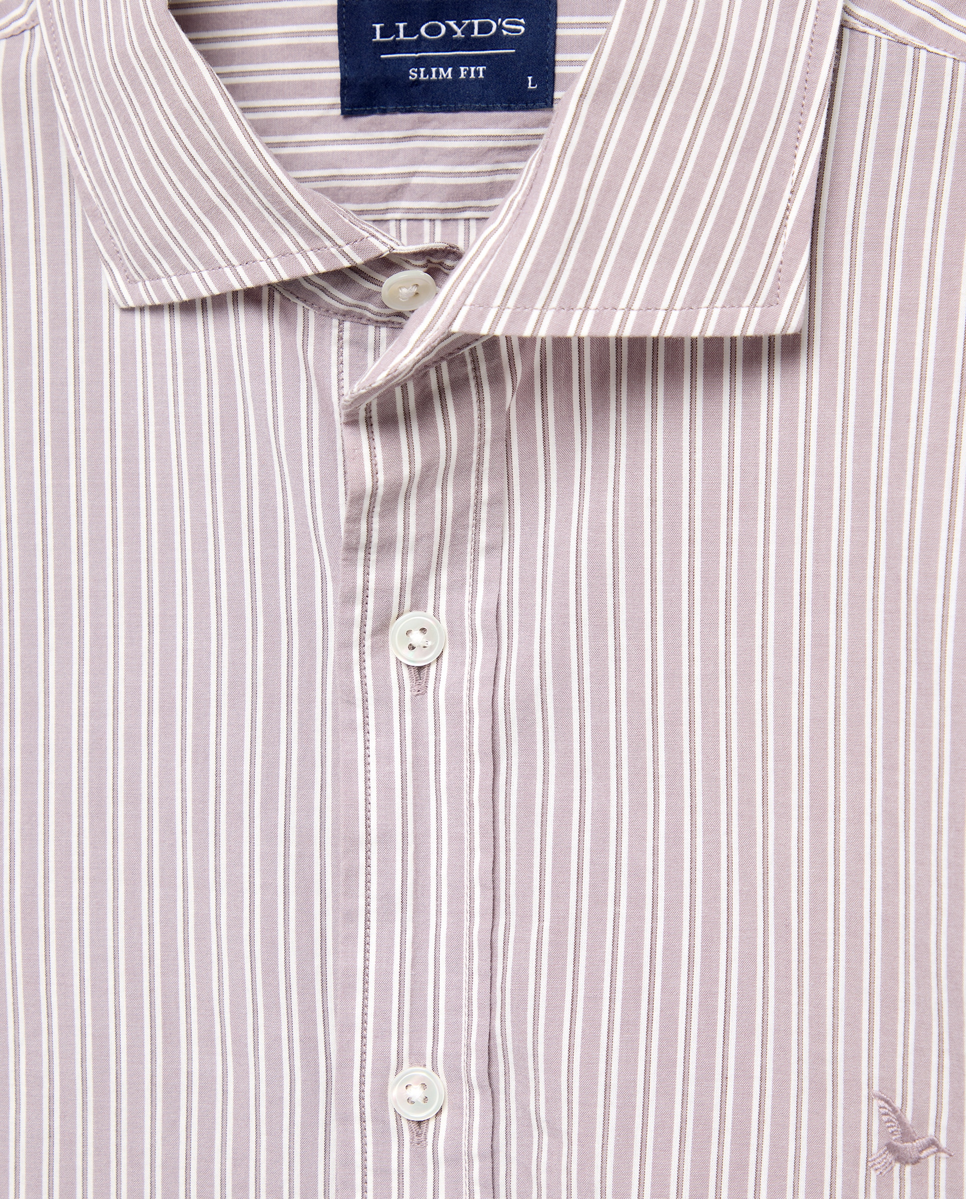 Camisa de hombre popelín de rayas slim fit - Lloyd's - Berenjena Berenjena-5