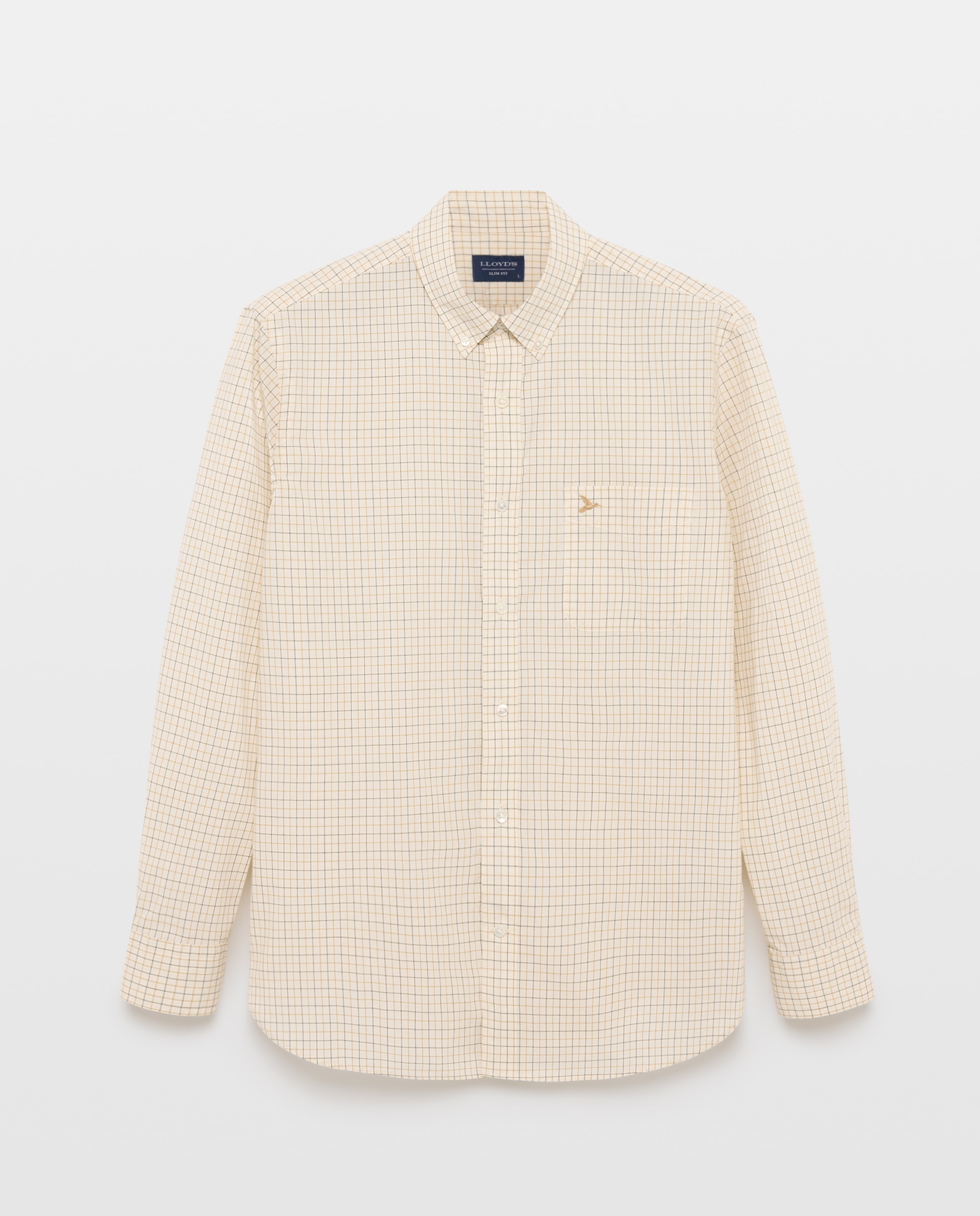 Camisa de hombre popelín de cuadros slim fit - Lloyd's - Verde oscuro Verde oscuro-4