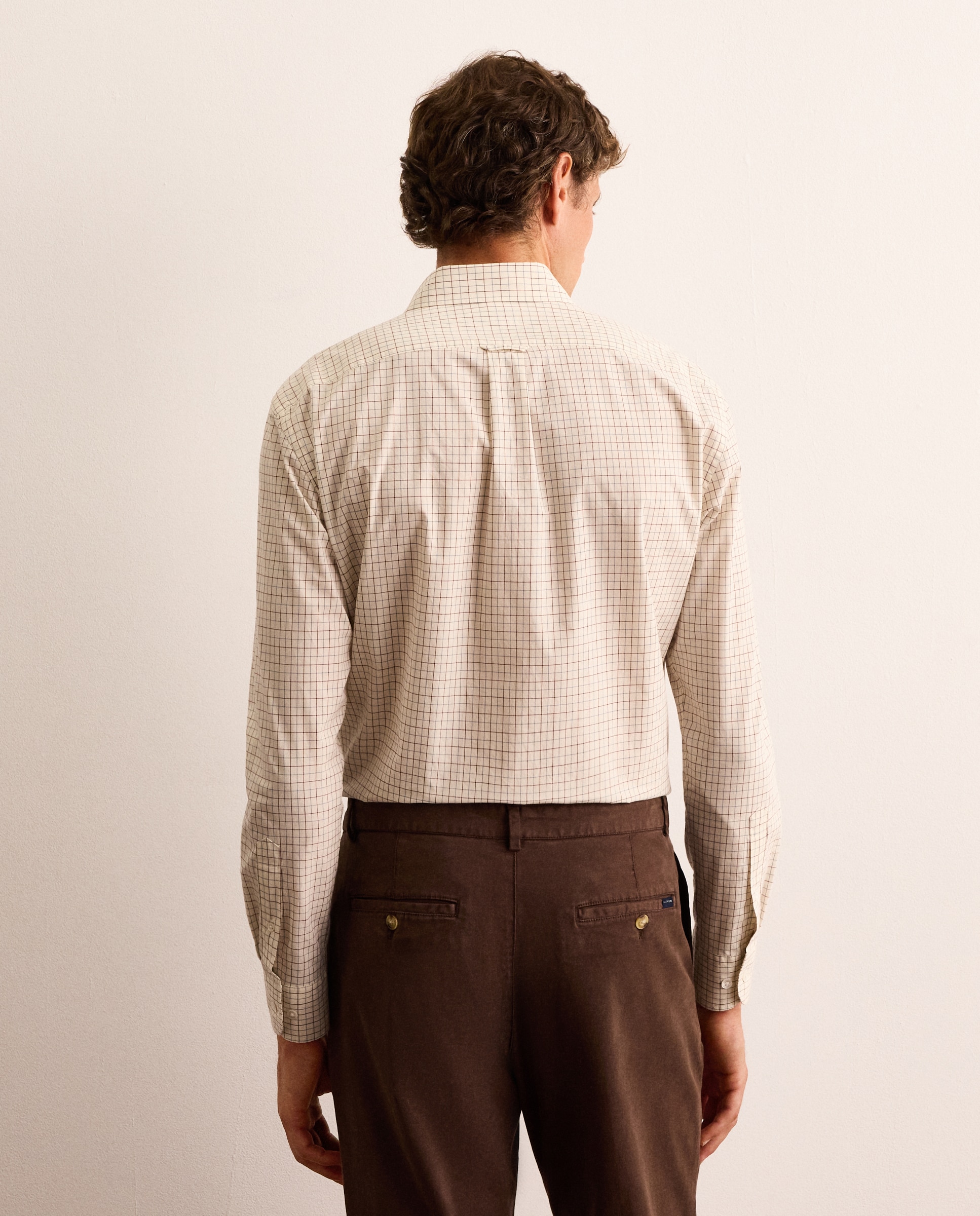 Camisa de hombre popelín de cuadros slim fit - Lloyd's - Azul Azul-3