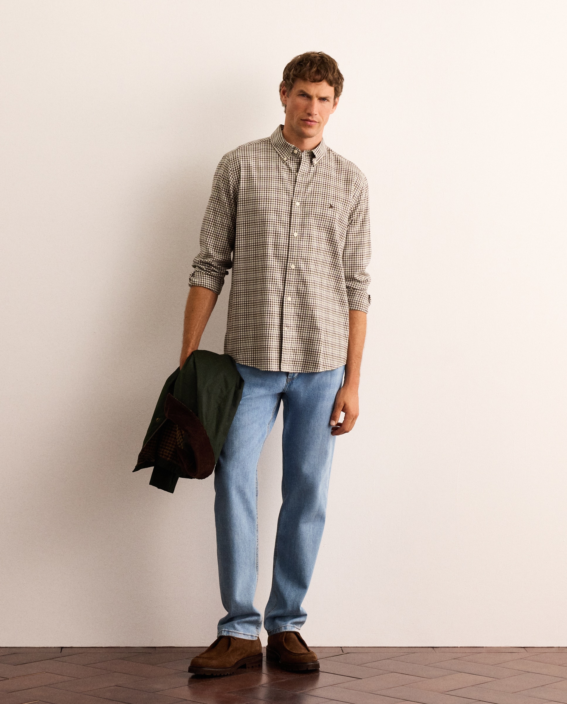 Camisa de hombre en twill de cuadros classic fit - Lloyd's - Verde oscuro Verde oscuro-2