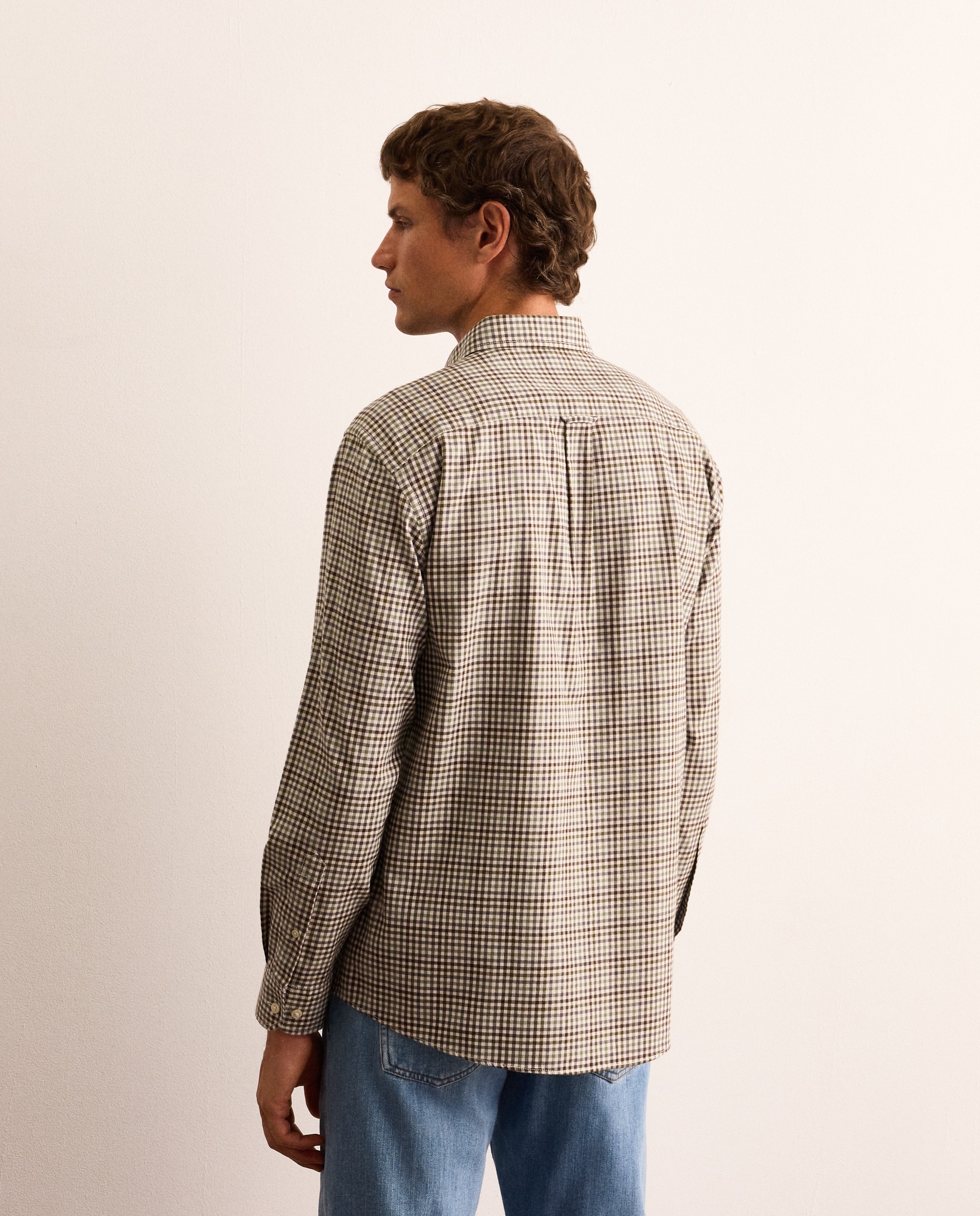 Camisa de hombre en twill de cuadros classic fit - Lloyd's - Verde oscuro Verde oscuro-3