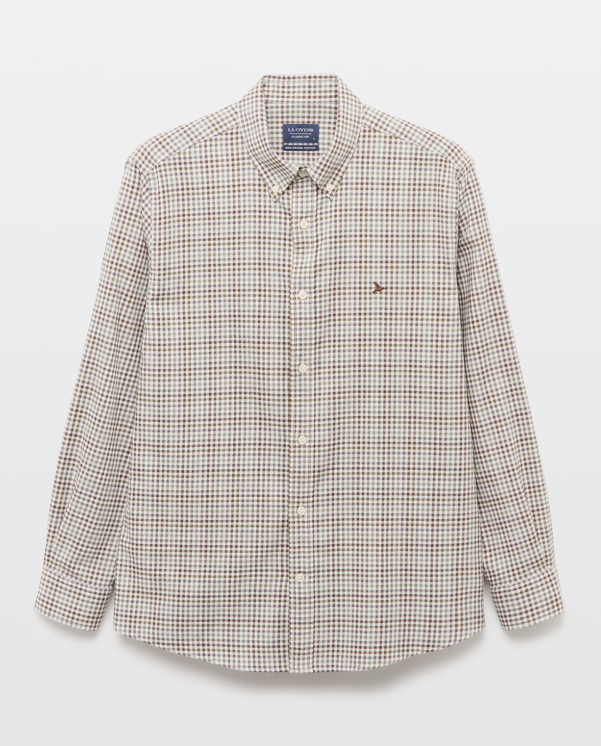 Camisa de hombre en twill de cuadros classic fit - Lloyd's - Verde oscuro Verde oscuro-4
