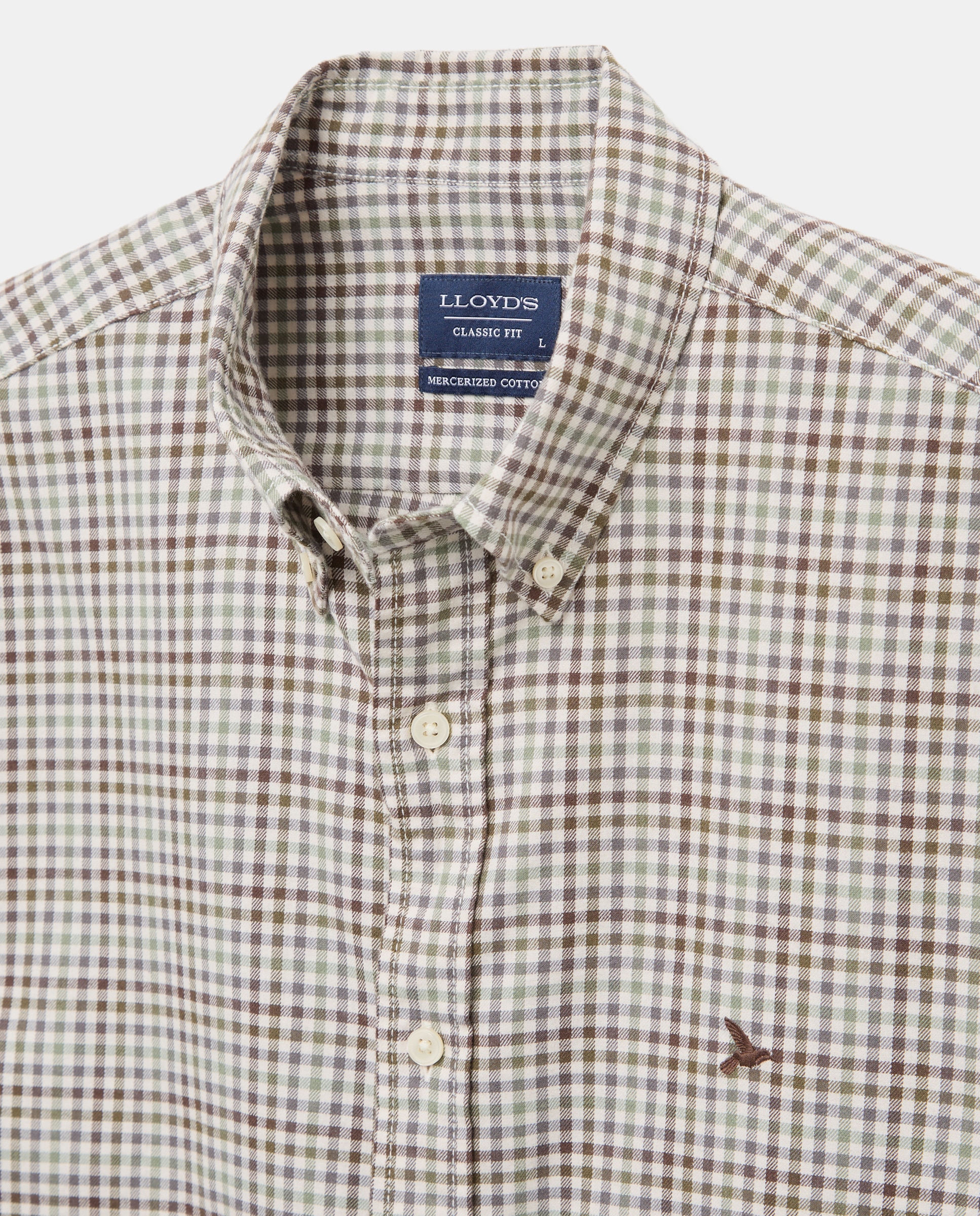 Camisa de hombre en twill de cuadros classic fit - Lloyd's - Verde oscuro Verde oscuro-5