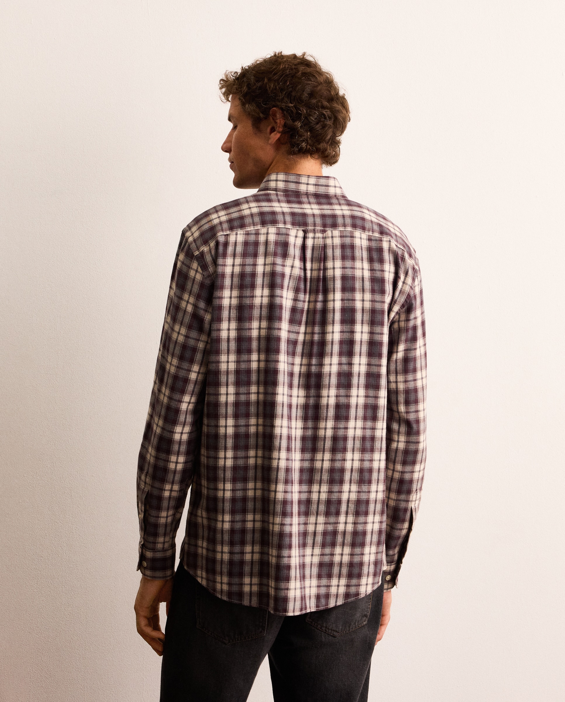 Camisa de hombre en twill de cuadros classic fit - Lloyd's - Azul marino Azul marino-1