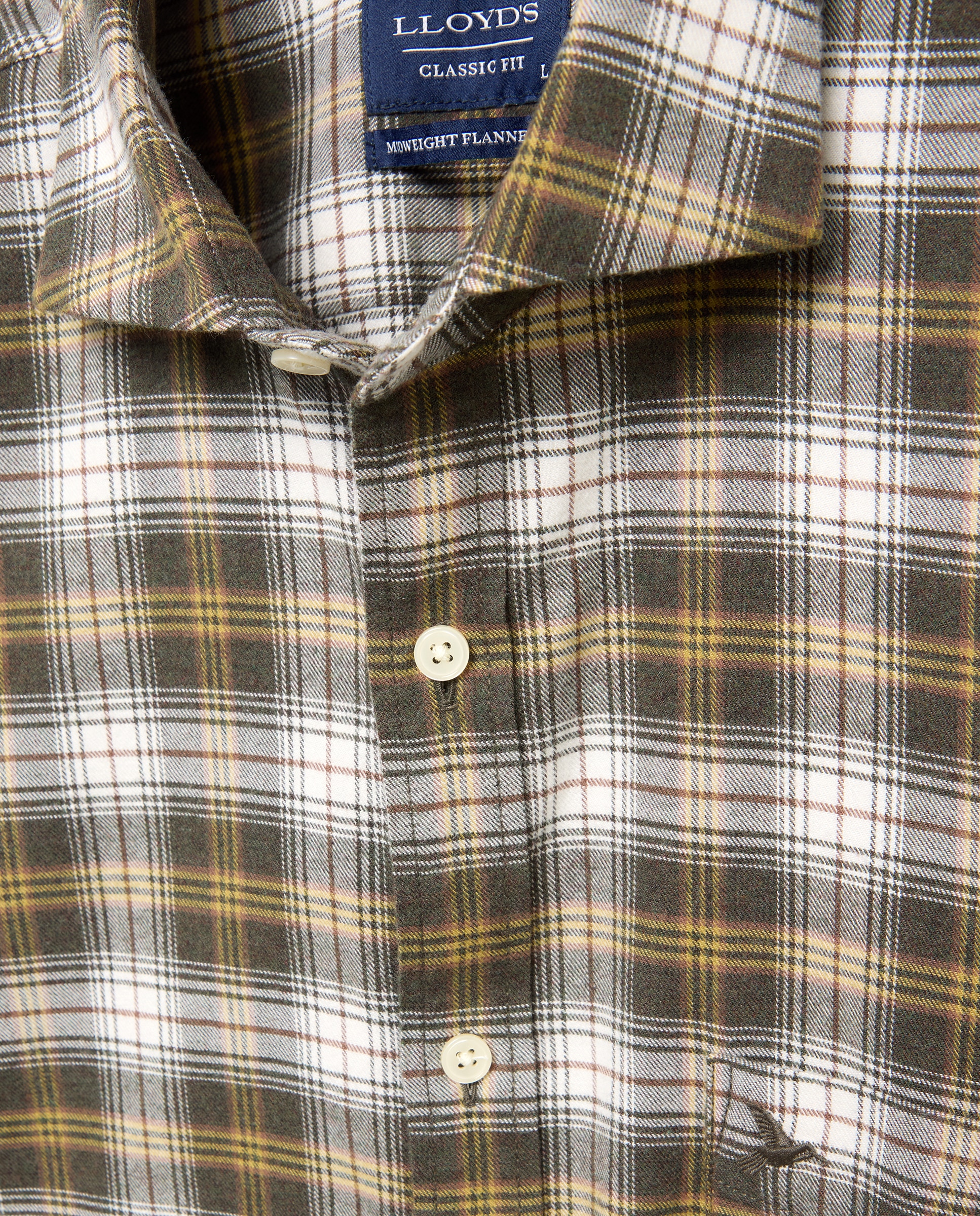 Camisa classic fit de cuadros de franela algodón hombre - Lloyd's - Verde oscuro Verde oscuro-2