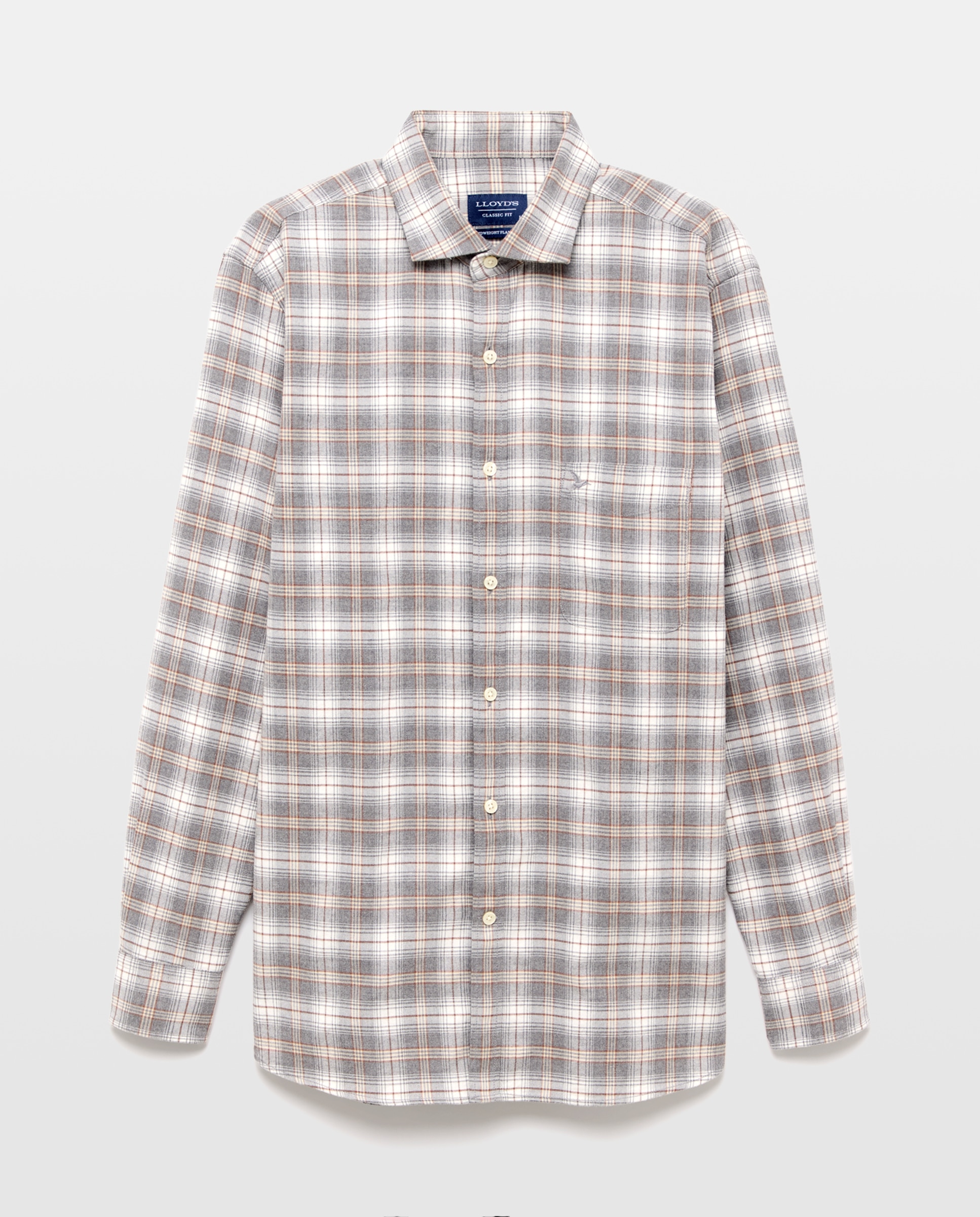 Camisa classic fit de cuadros de franela algodón hombre - Lloyd's - Gris Gris-2