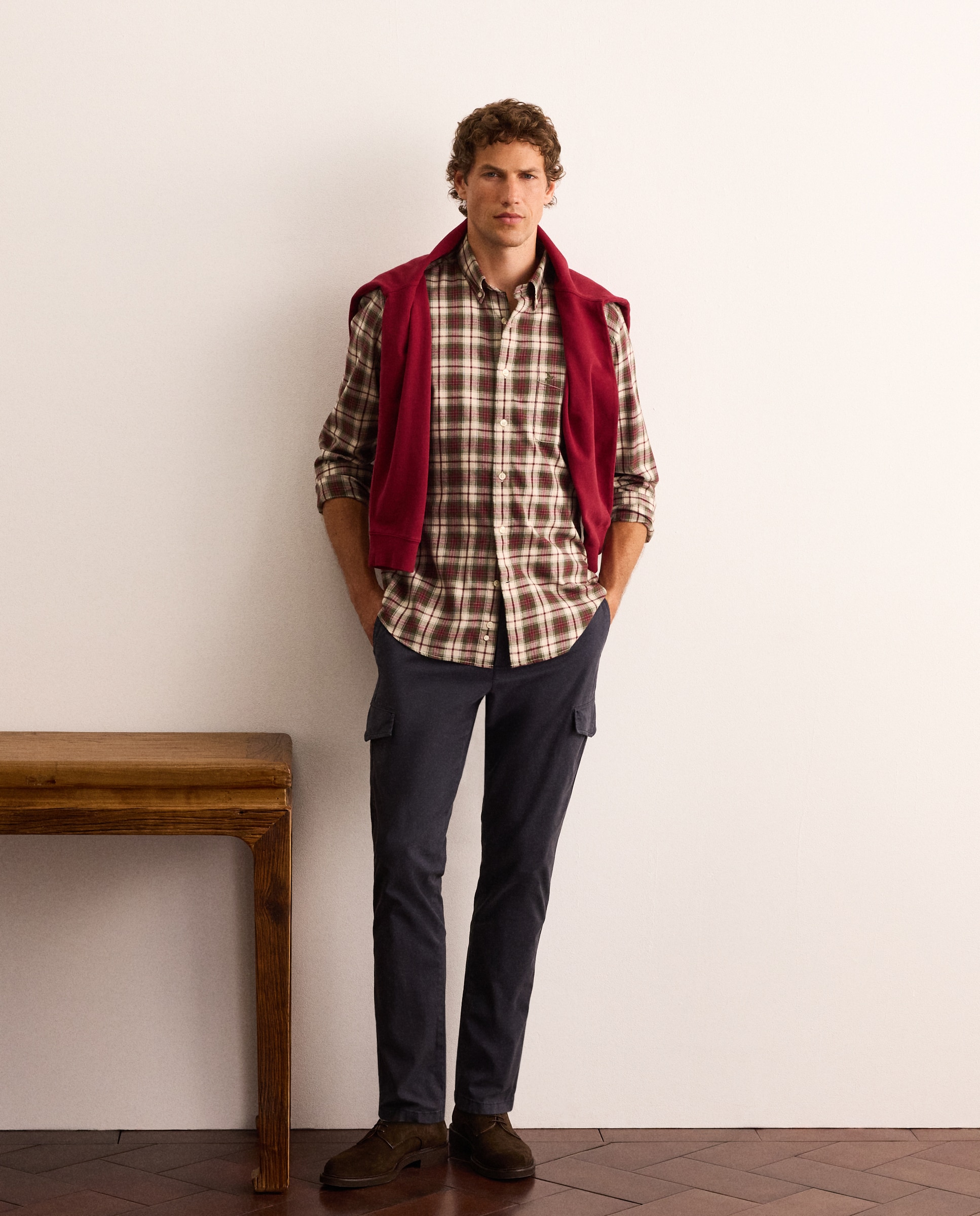 Camisa de hombre en twill de cuadros classic fit - Lloyd's - Verde oscuro Verde oscuro-2