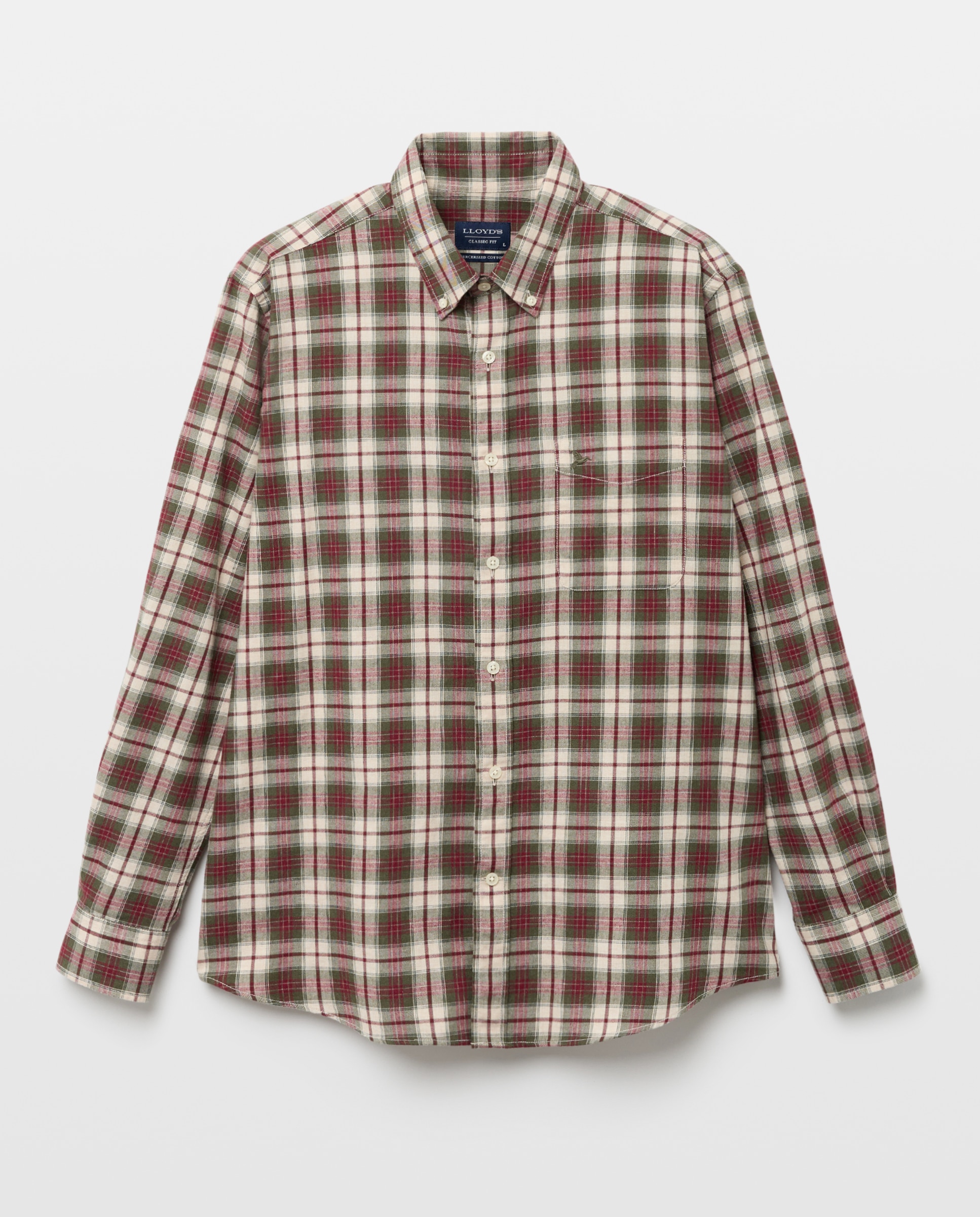 Camisa de hombre en twill de cuadros classic fit - Lloyd's - Verde oscuro Verde oscuro-4