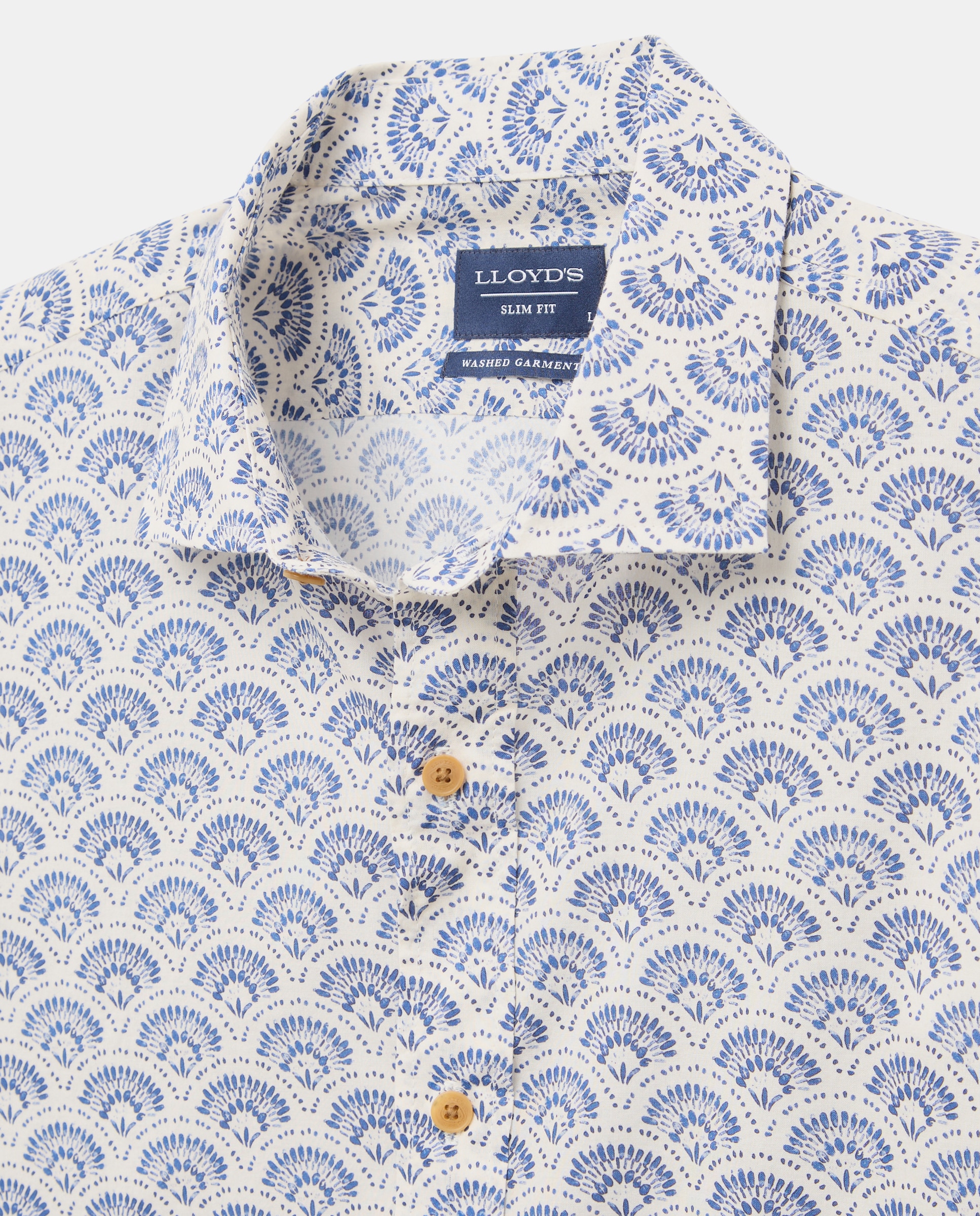 Camisa Estampada Slim Fit Azul-índigo-2