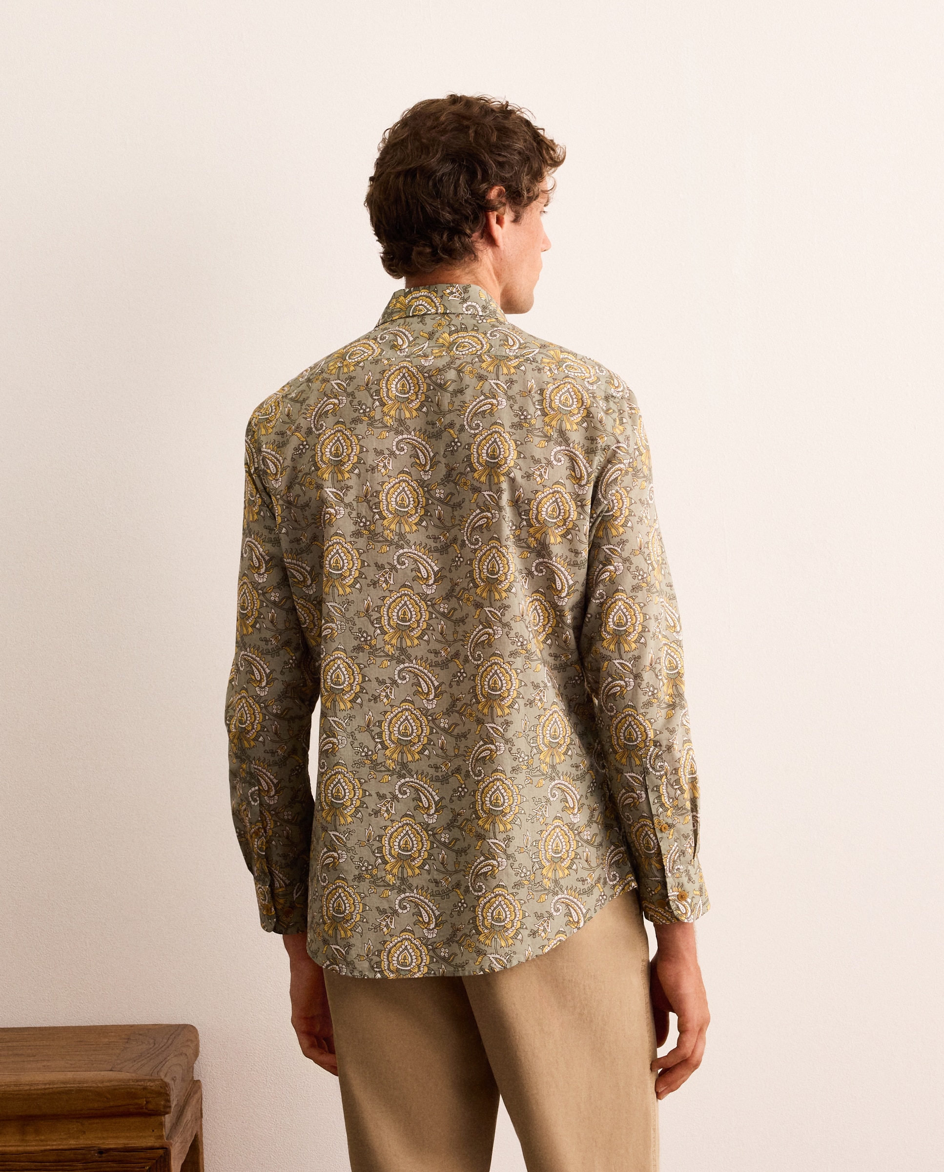 Camisa slim fit estampada block print de popelín de algodón hombre - Lloyd's - Multicolor Multicolor-3