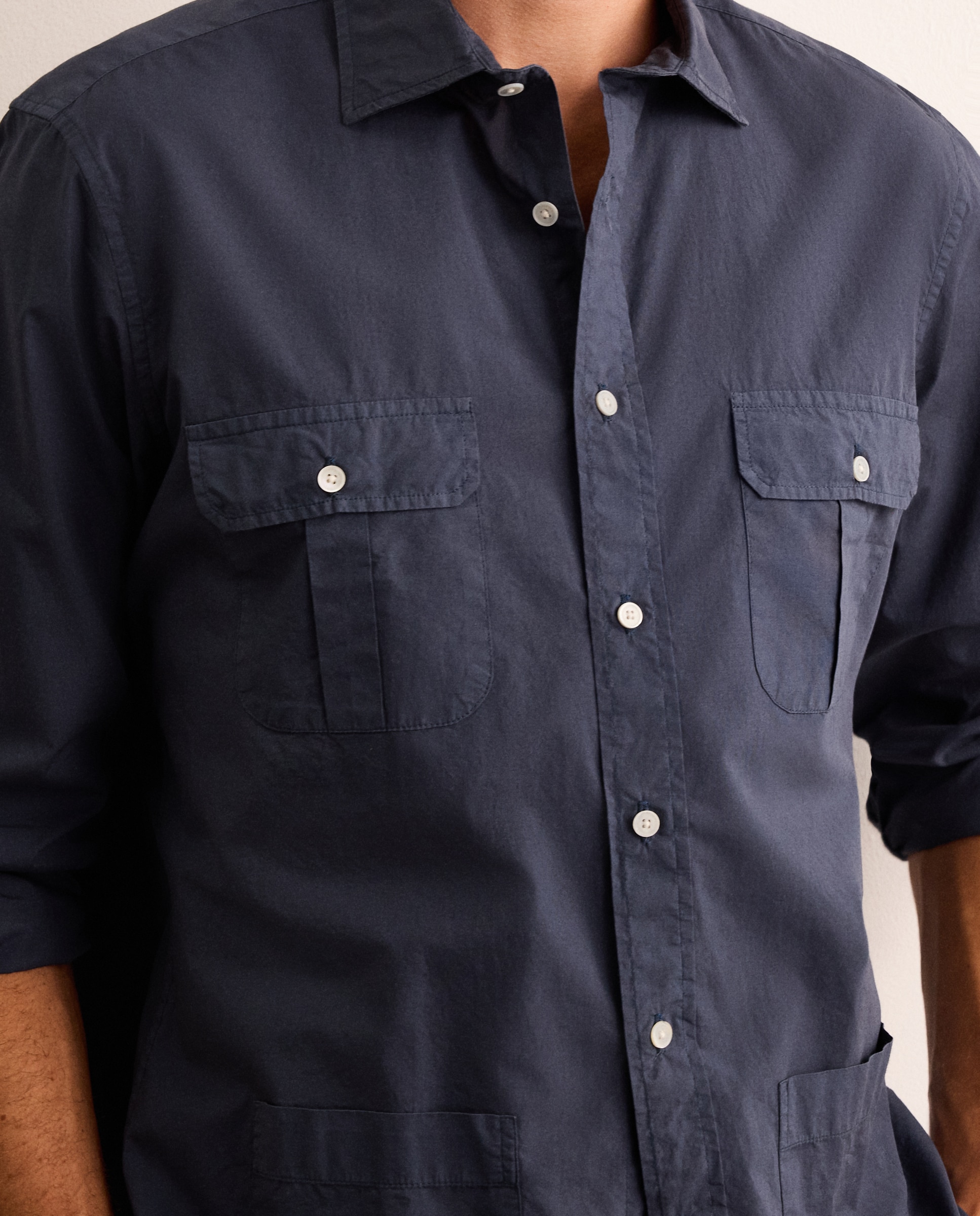 Camisa classic fit estilo guayabera de popelín de algodón hombre - Lloyd's - Azul claro Azul claro-3