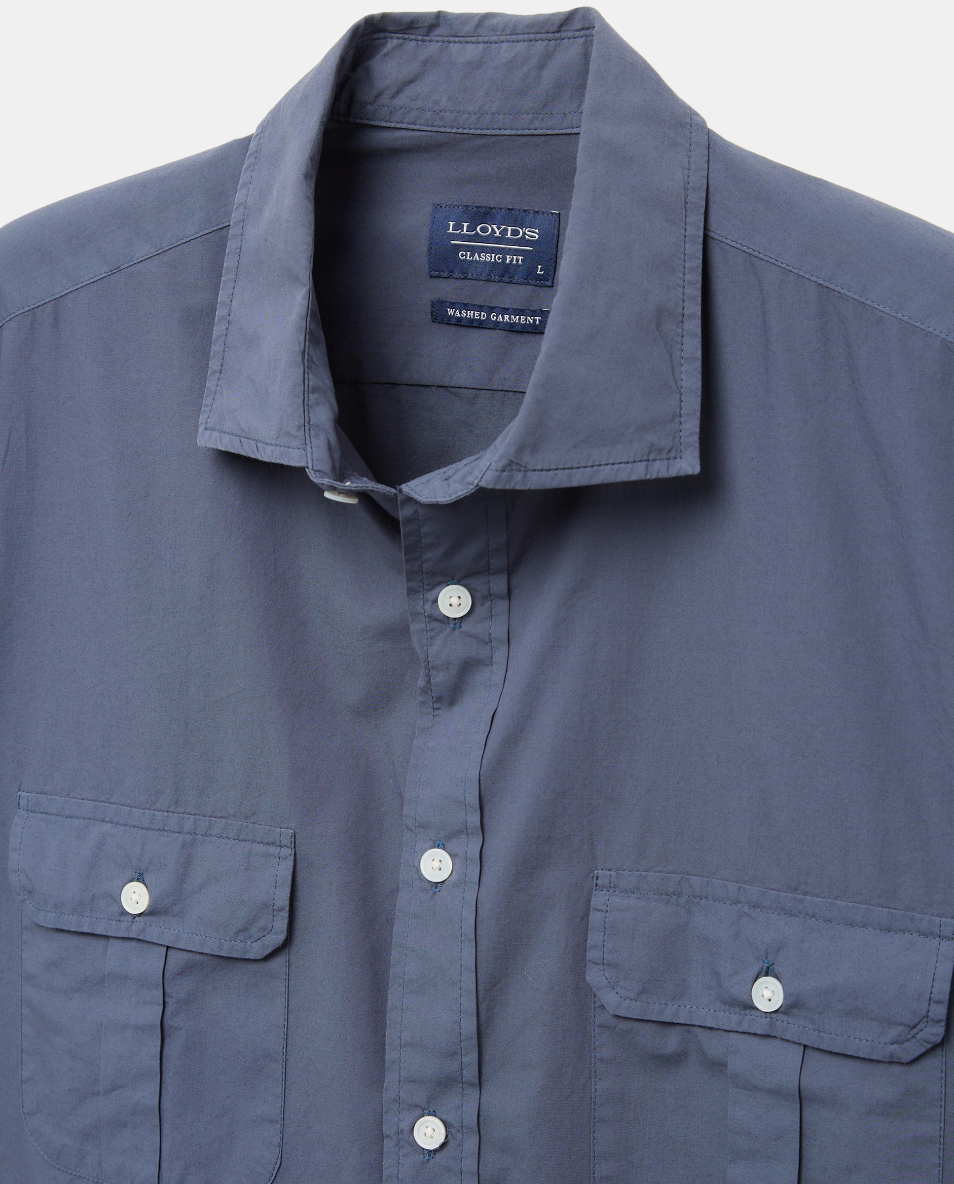 Camisa classic fit estilo guayabera de popelín de algodón hombre - Lloyd's - Azul claro Azul claro-6