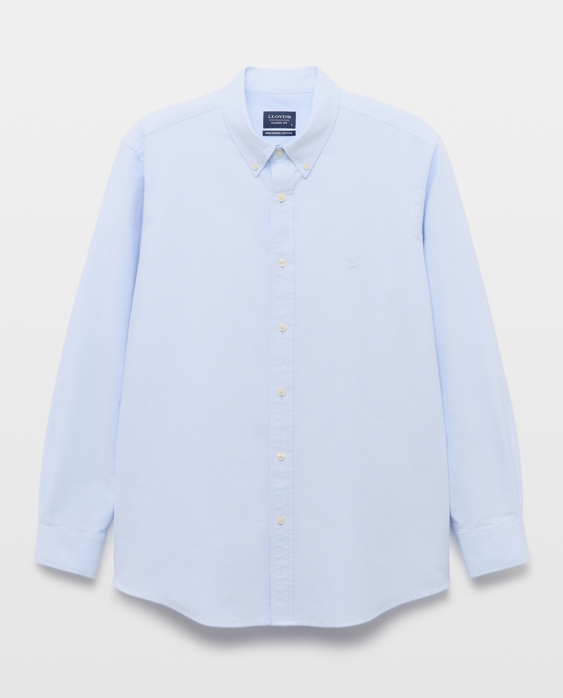 Camisa classic fit oxford lisa de algodón hombre - Lloyd's - Azul claro Azul claro-4