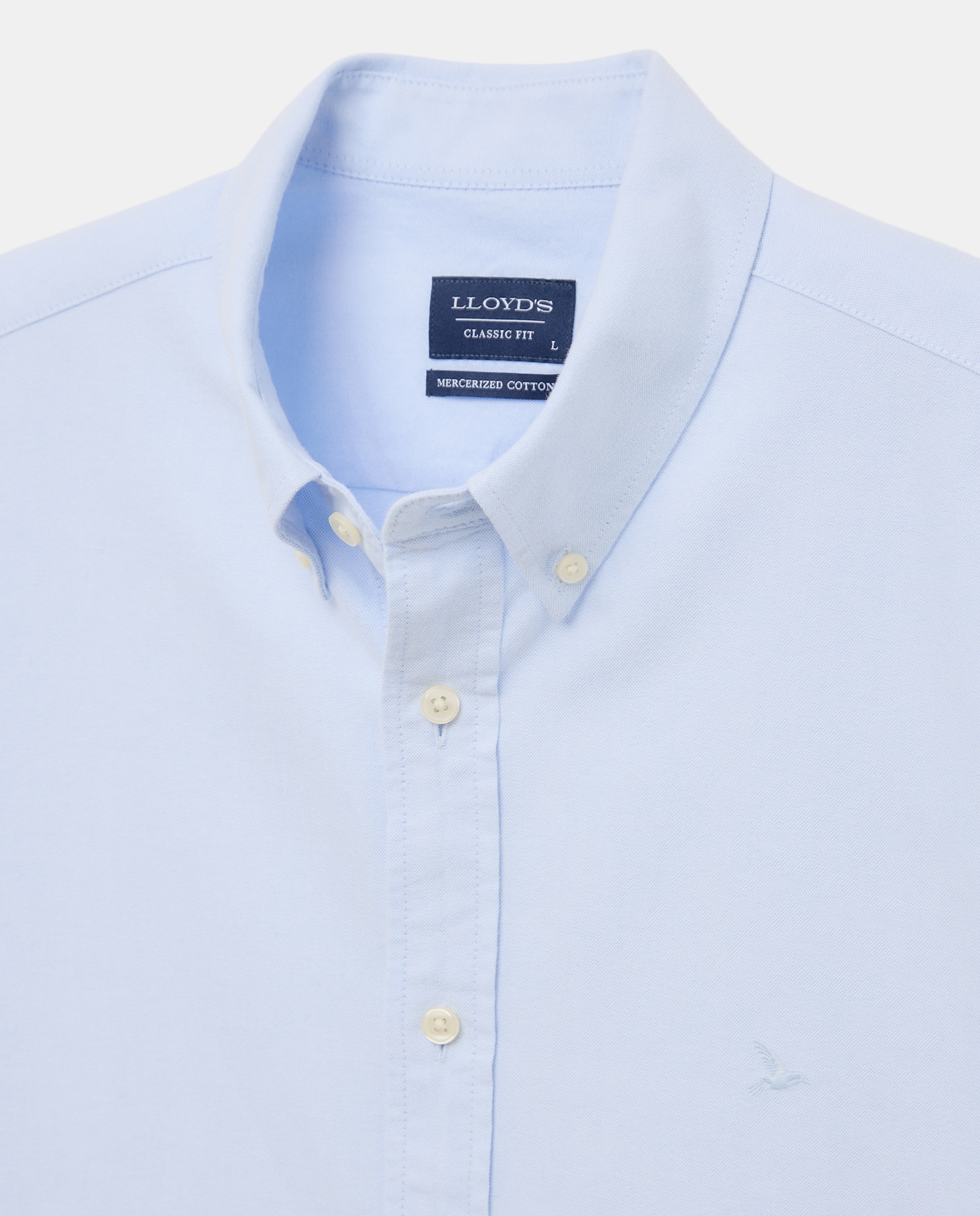 Camisa classic fit oxford lisa de algodón hombre - Lloyd's - Azul claro Azul claro-5