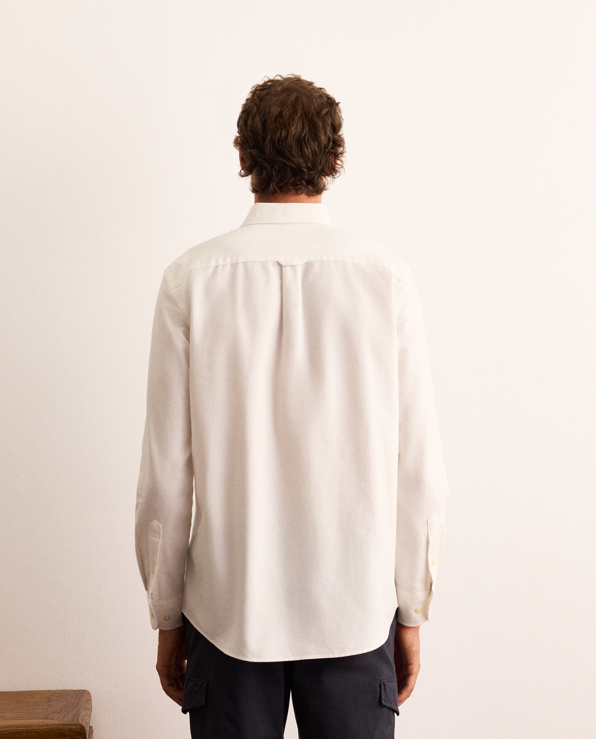 Camisa classic fit oxford lisa de algodón hombre - Lloyd's - Blanco Blanco-3
