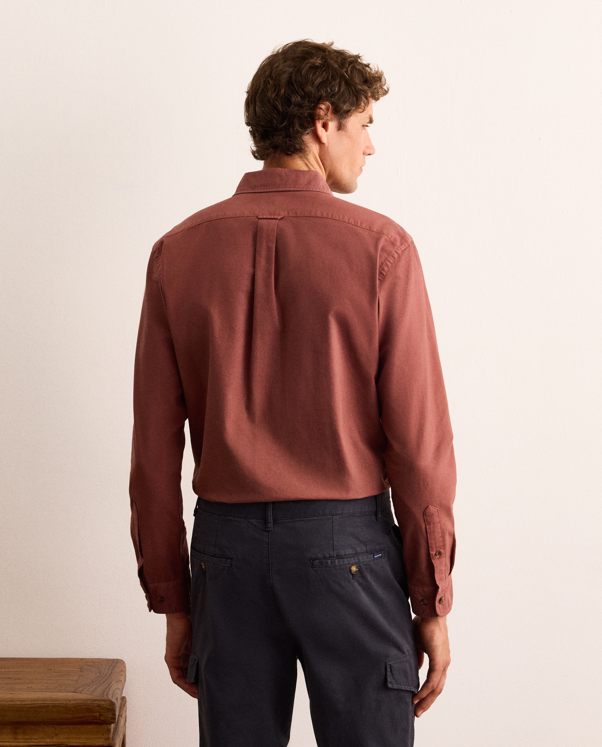 Camisa slim fit oxford teñida en prenda de algodón hombre - Lloyd's - 290 Burdeos 290 Burdeos-3