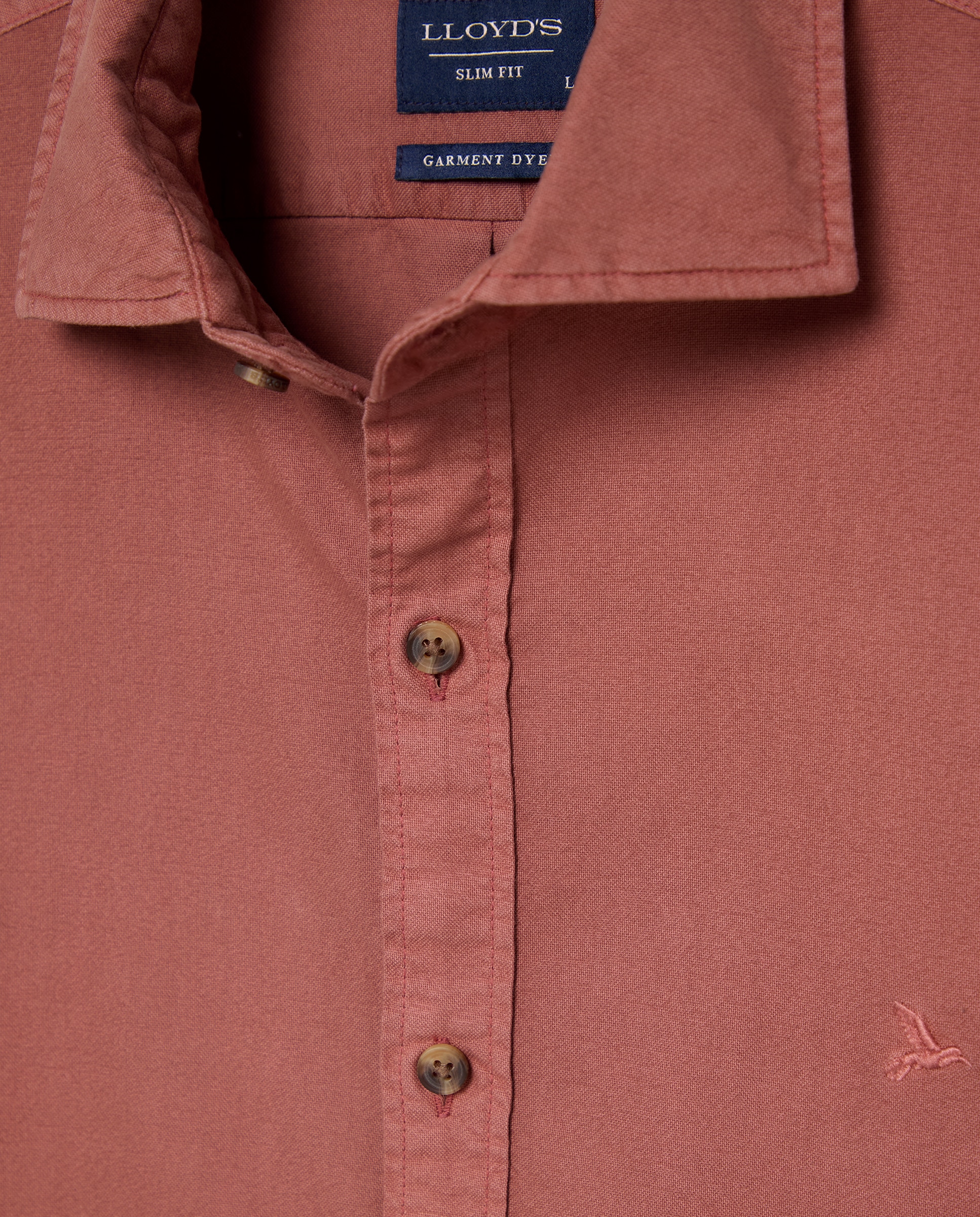 Camisa slim fit oxford teñida en prenda de algodón hombre - Lloyd's - 290 Burdeos 290 Burdeos-5