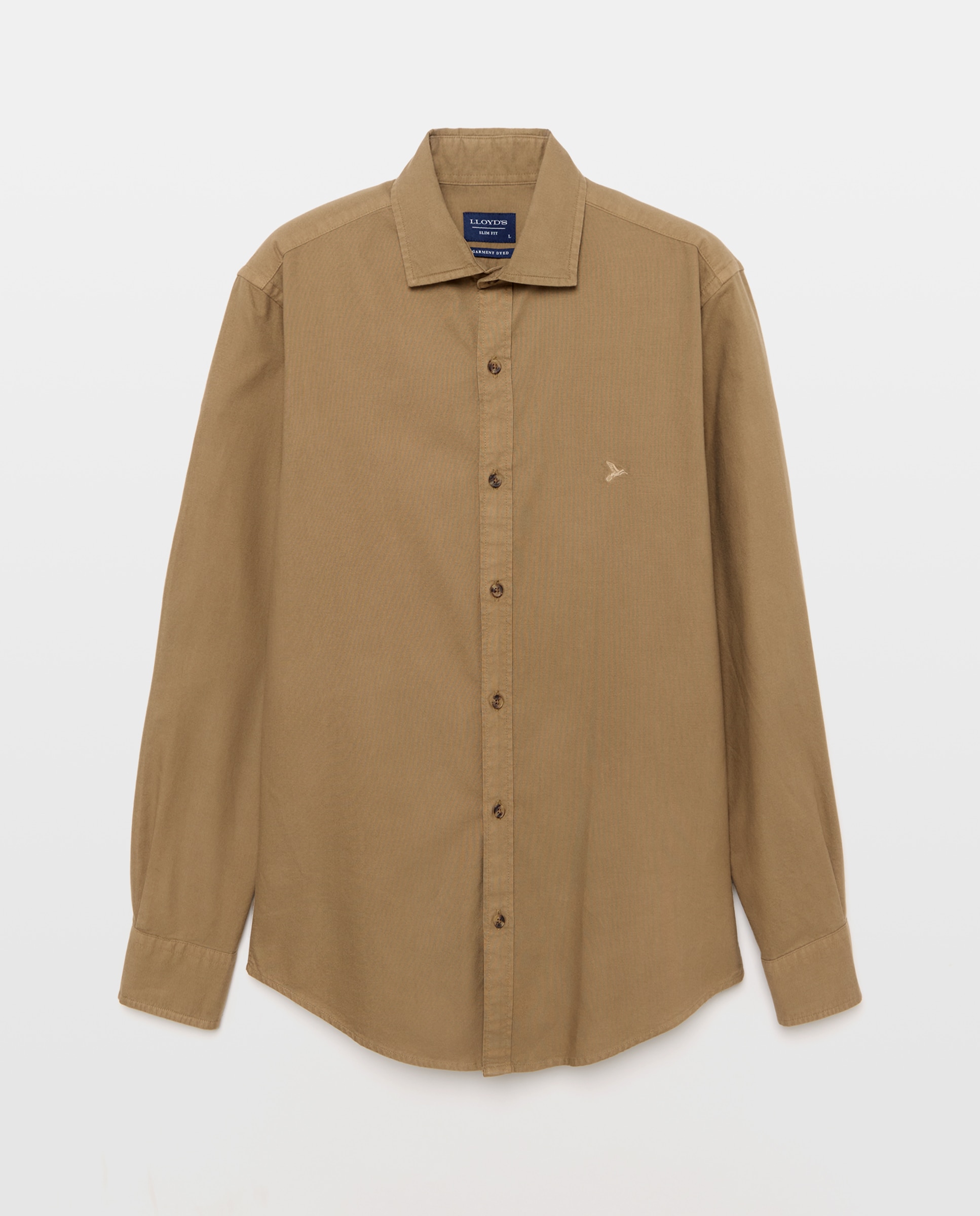 Camisa slim fit oxford teñida en prenda de algodón hombre - Lloyd's - Kaki Kaki-4