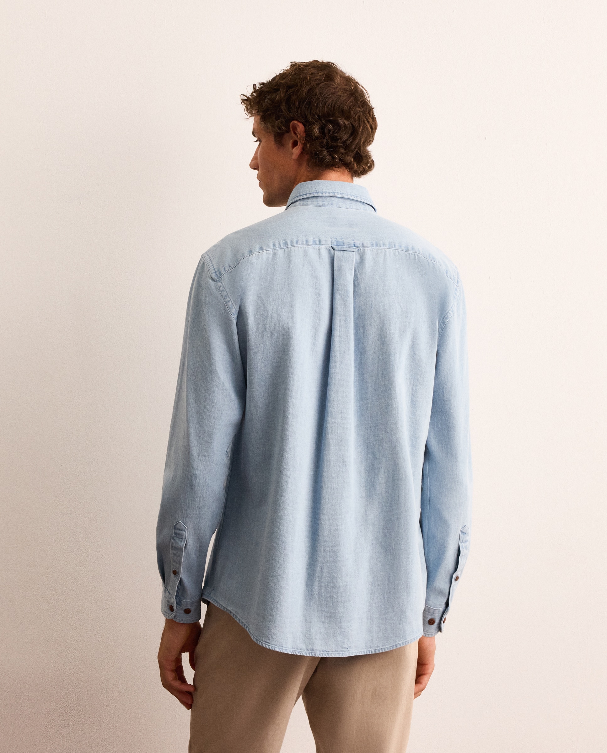 Camisa classic fit denim con lavado oscuro de algodón hombre - Lloyd's - Azul Azul-3