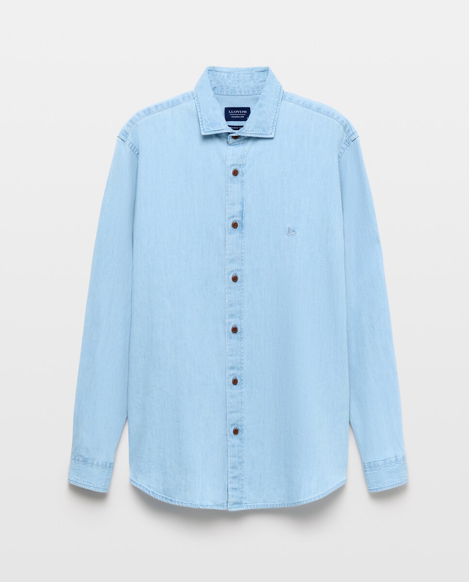 Imagen 0 de Camisa denim de hombre lavado medio. Azul