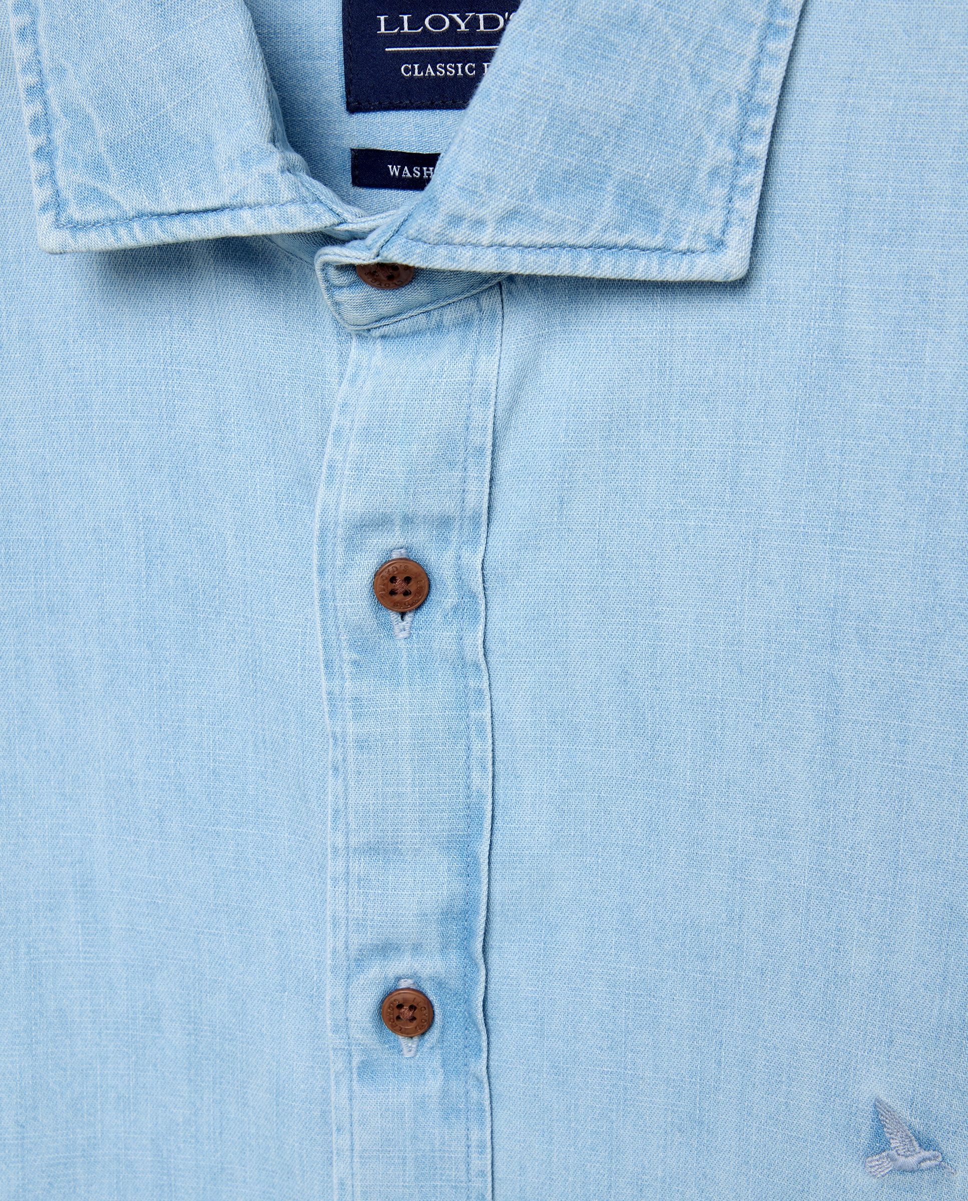 Camisa classic fit denim con lavado oscuro de algodón hombre - Lloyd's - Azul Azul-5