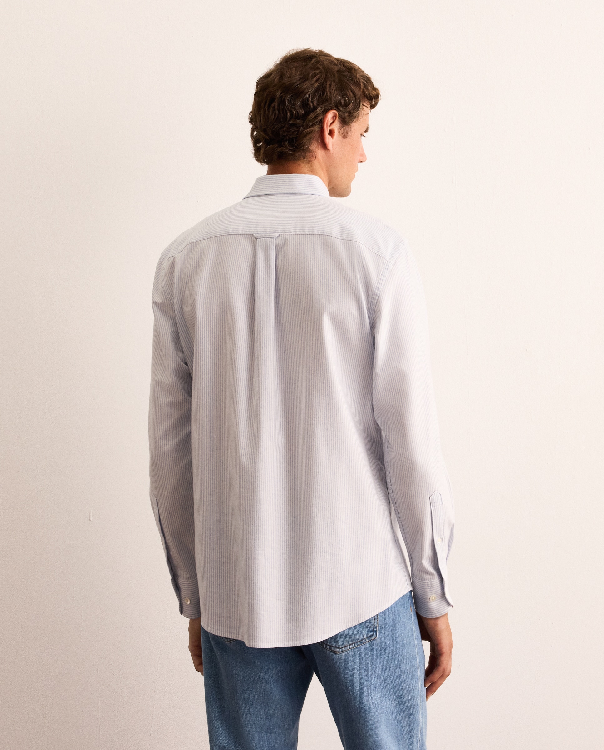 Camisa classic fit oxford a rayas de algodón mezcla lyocell hombre - Lloyd's - Azul claro Azul claro-3