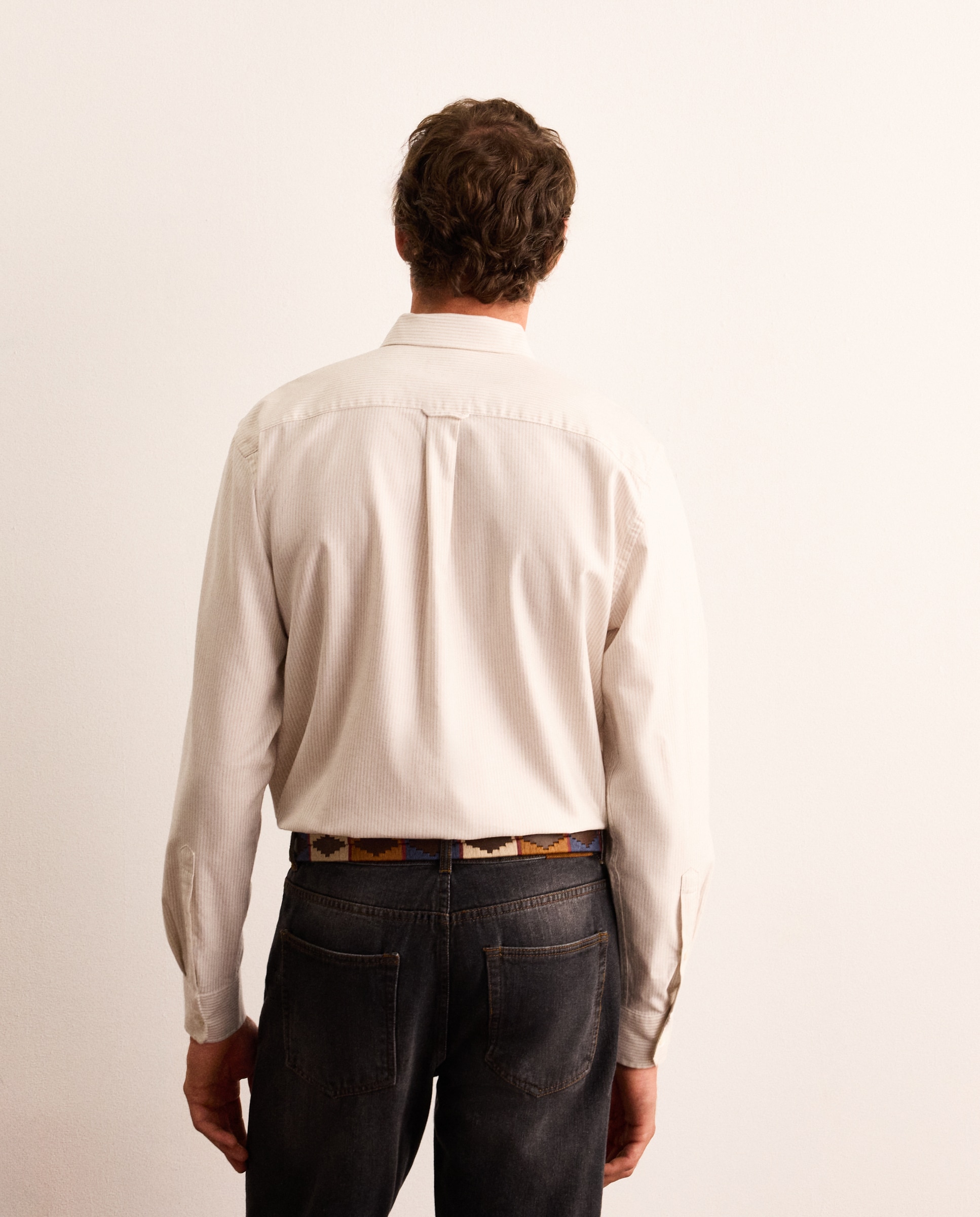 Camisa classic fit oxford a rayas de algodón mezcla lyocell hombre - Lloyd's - Crudo Crudo-2